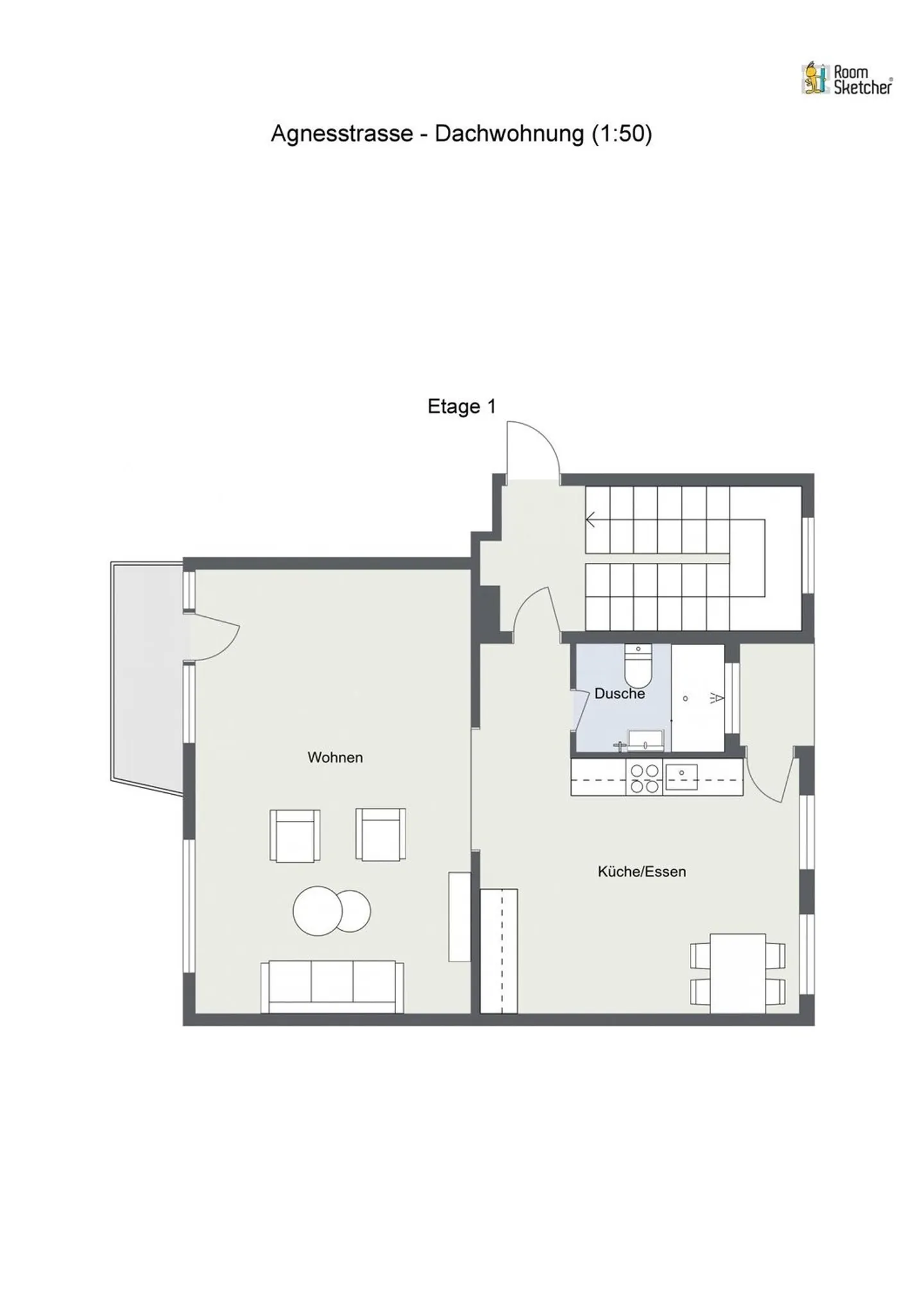 Vie urbaine sur deux niveaux - Maisonette de 3,5 pièces à Albisriederplatz - Photo 12 sur 13