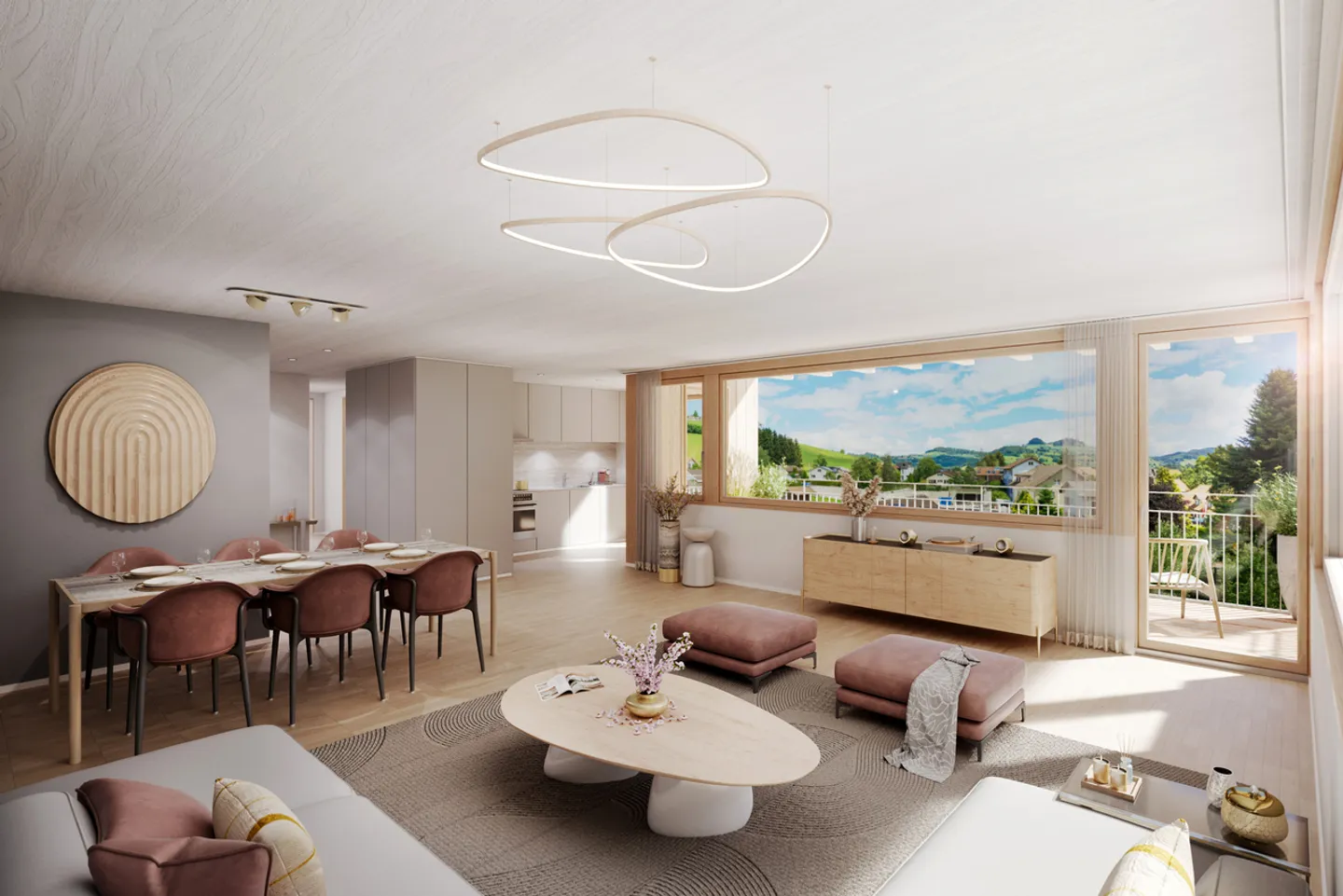 Modernes Apartment mit Bergblick - Foto 3 von 8