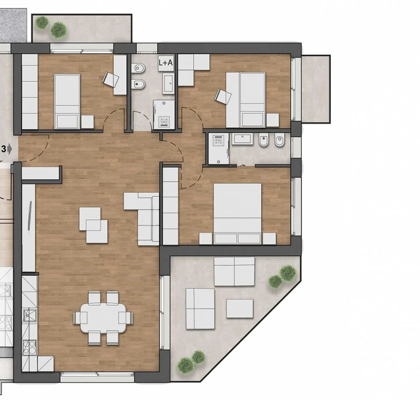 NOUVEAU APPARTEMENT 4.5 DE HAUT STANDING AVEC GRANDE TERRASSE - Photo 12 sur 12