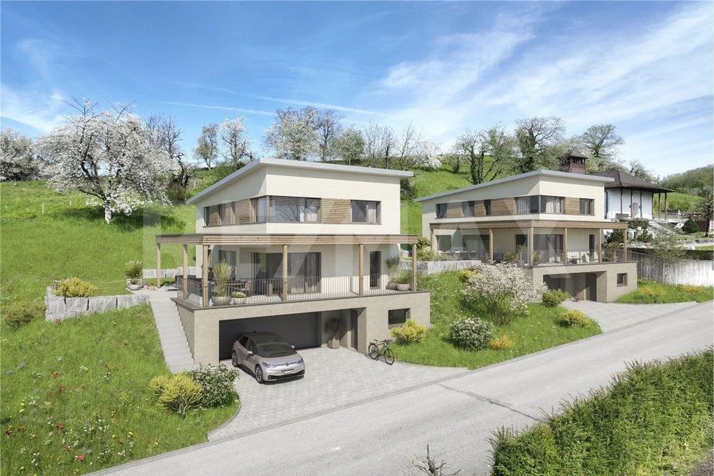 New construction project: 5.5 room single-family house on the sunny slope with a view of the Alps - Photo 1 of 9