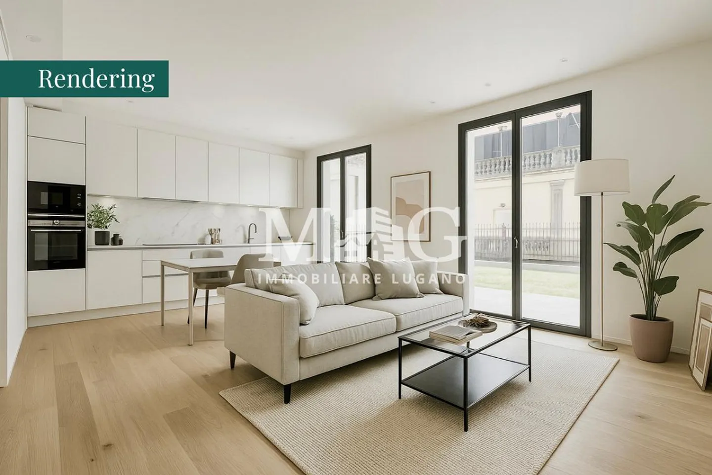 Lugano Center: 3.5-room apartment with garden near the lake - Photo 2 of 6