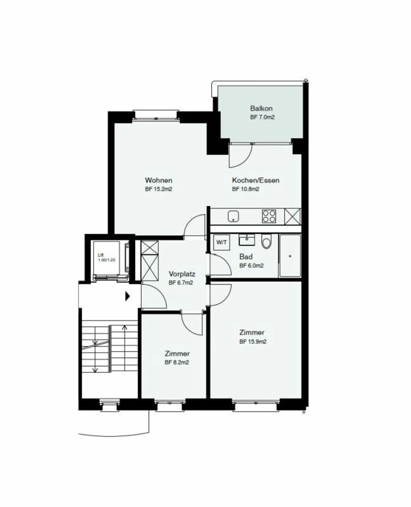 Appartement 3.5 pièces fraîchement rénové - Vivre à 'Breitsch', détendu et central. - Photo 4 sur 5