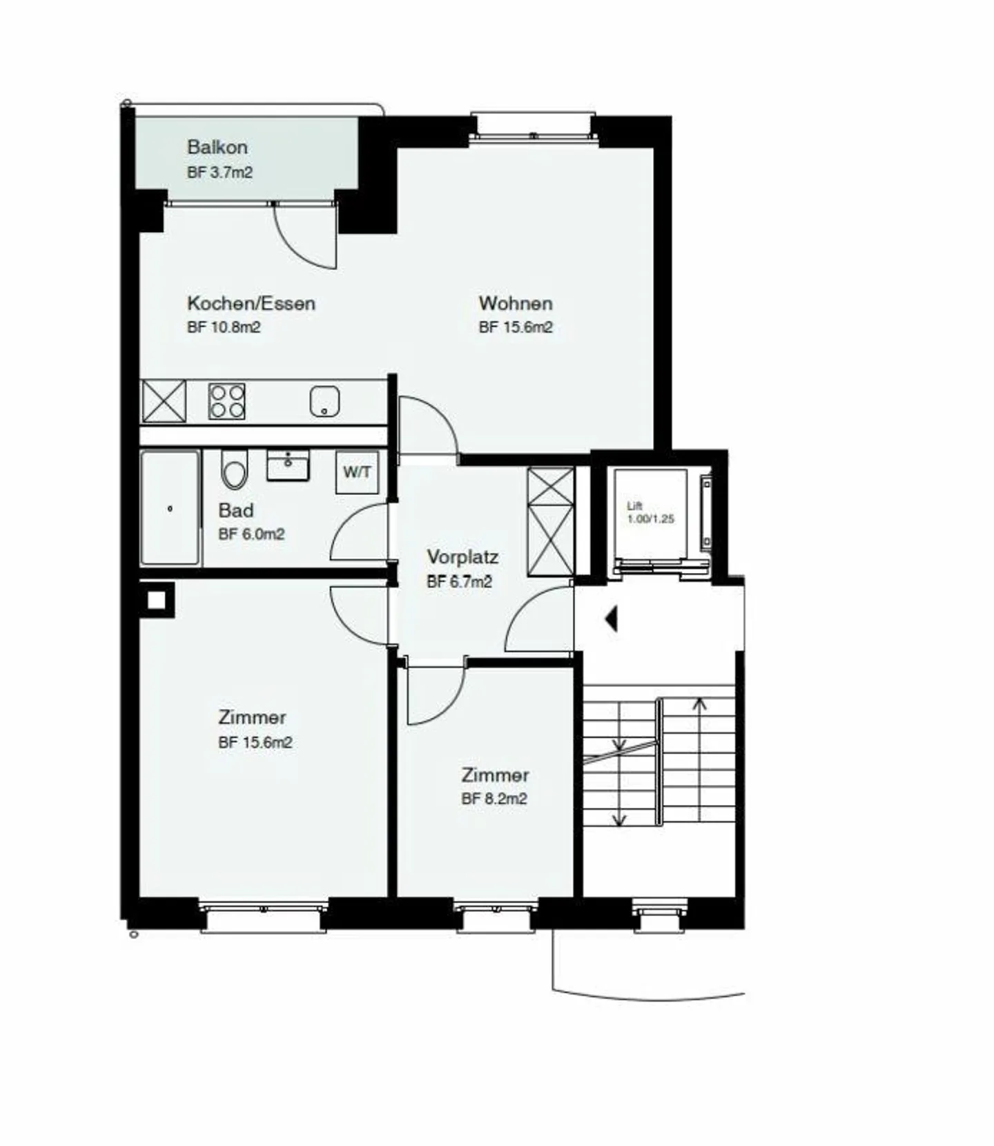 Appartement 3.5 pièces fraîchement rénové - Vivre à 'Breitsch', détendu et central. - Photo 5 sur 5