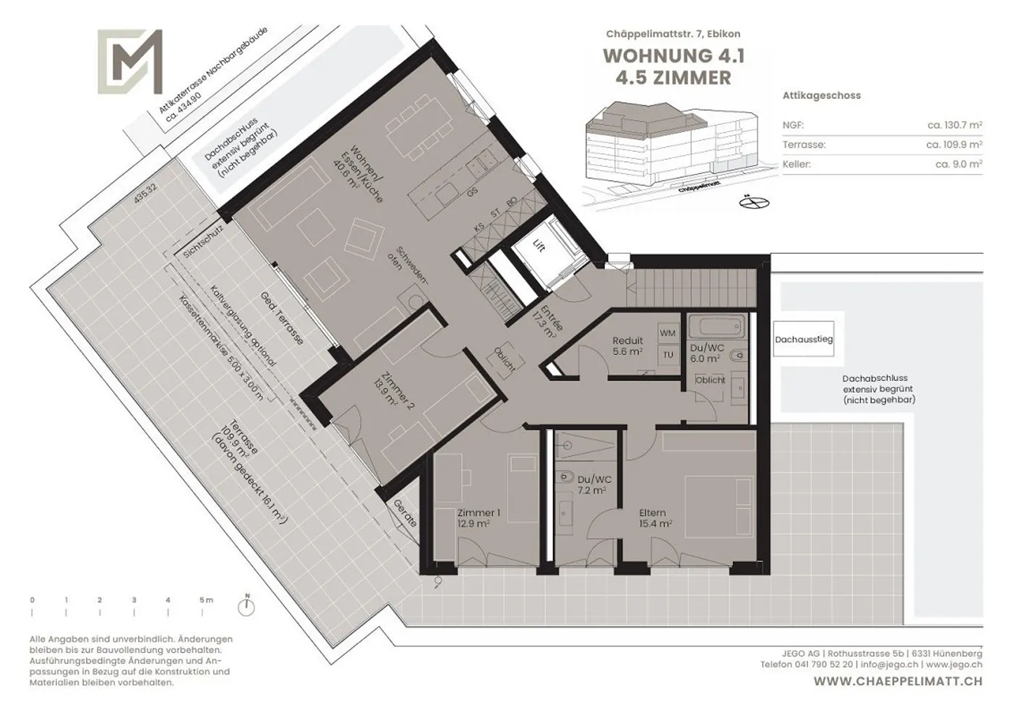 *NUOVA COSTRUZIONE* Attraente appartamento attico di 4 ½ stanze con grande terrazza - Foto 4 di 8