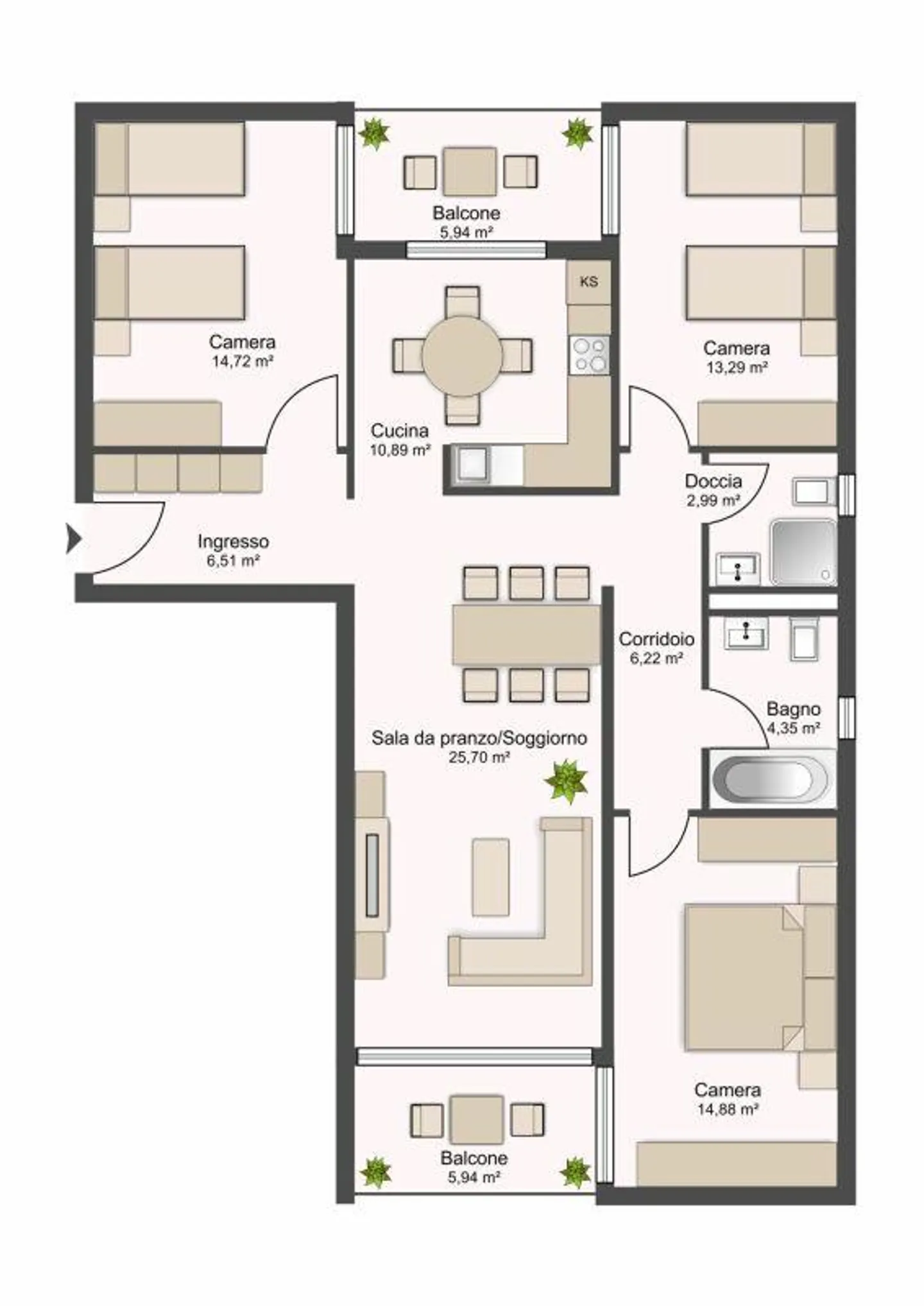 6300, Tenero, Via San Nicolao 34a, Wohnung 107 - Foto 7 von 15