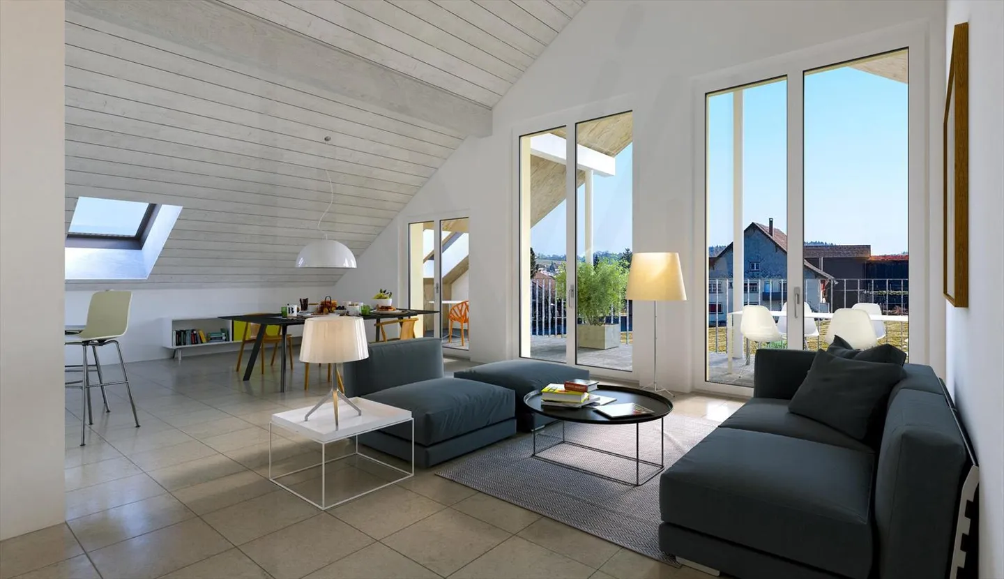 Apartment with 4.5 rooms and panoramic view in Farvagny-le-Grand, Southwest - Photo 2 of 4