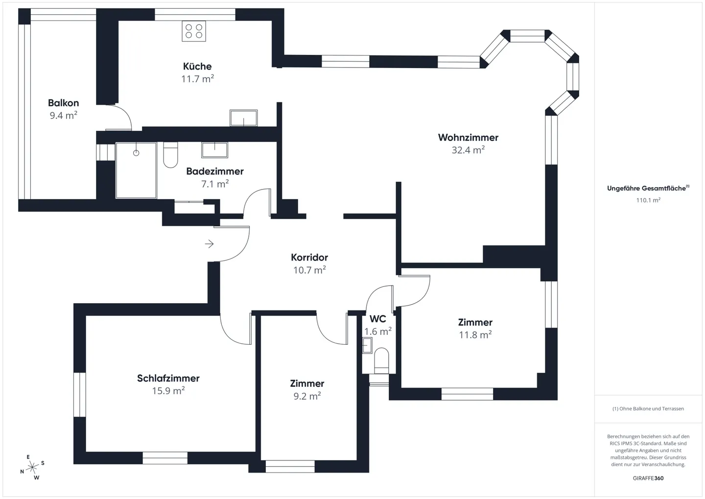 Spacious 4.5-room apartment for residential or commercial use in the heart of Wil - Photo 13 of 14