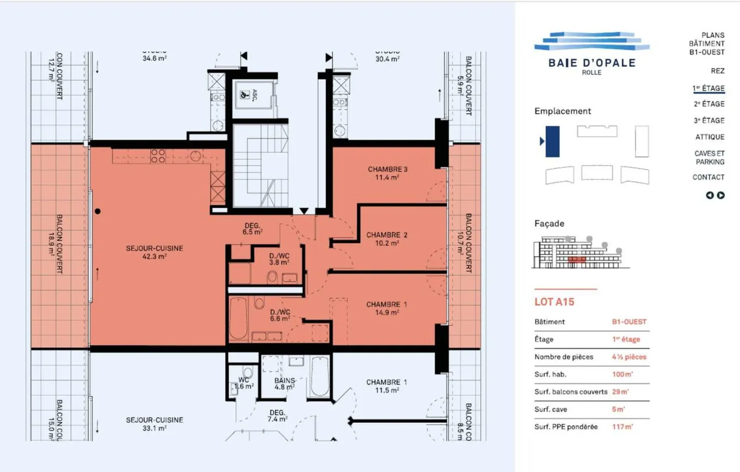 Modernes Apartment mit Balkonen - Foto 6 von 7