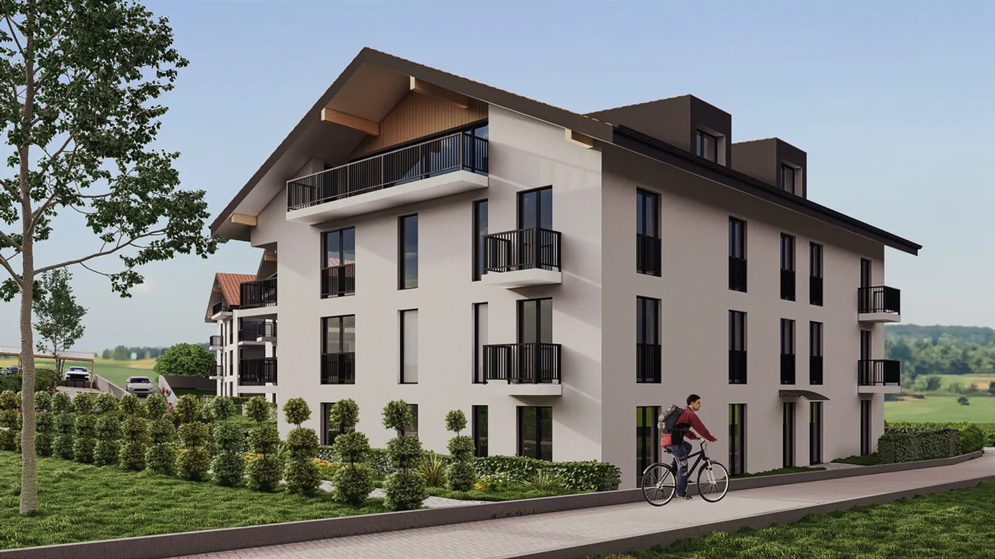 Luxuriöse 3.5 Dachgeschosswohnung mit großem Erkerfenster auf dem Balkon - Foto 2 von 3