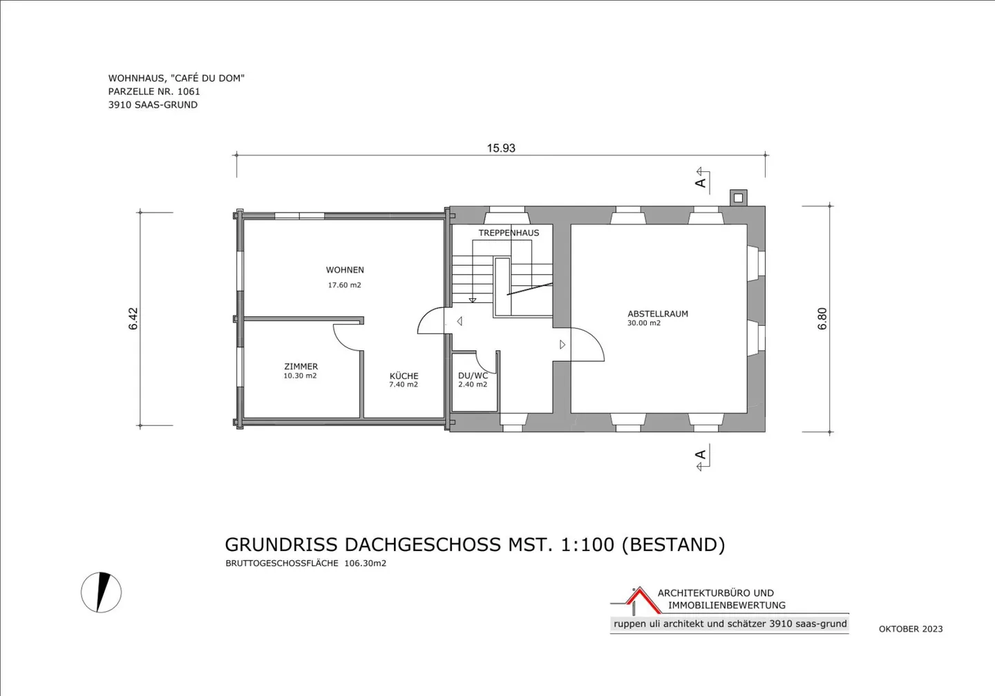 Appartement de 2,5 pièces dans l'ancien Café du DOM à Saas-Grund VS - Photo 10 sur 10