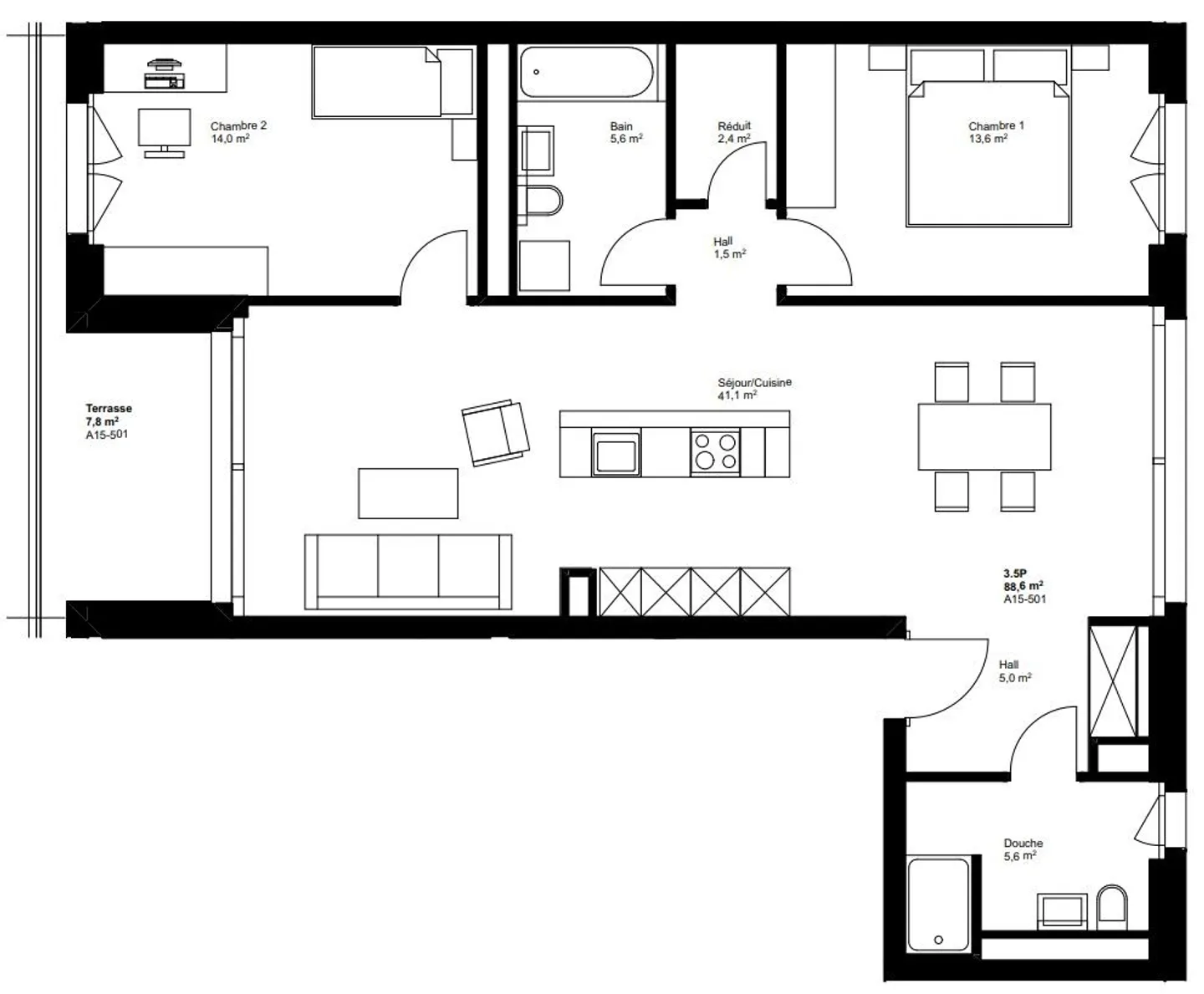 3.5 camere nuovo attico -A15-501 - Foto 10 di 11