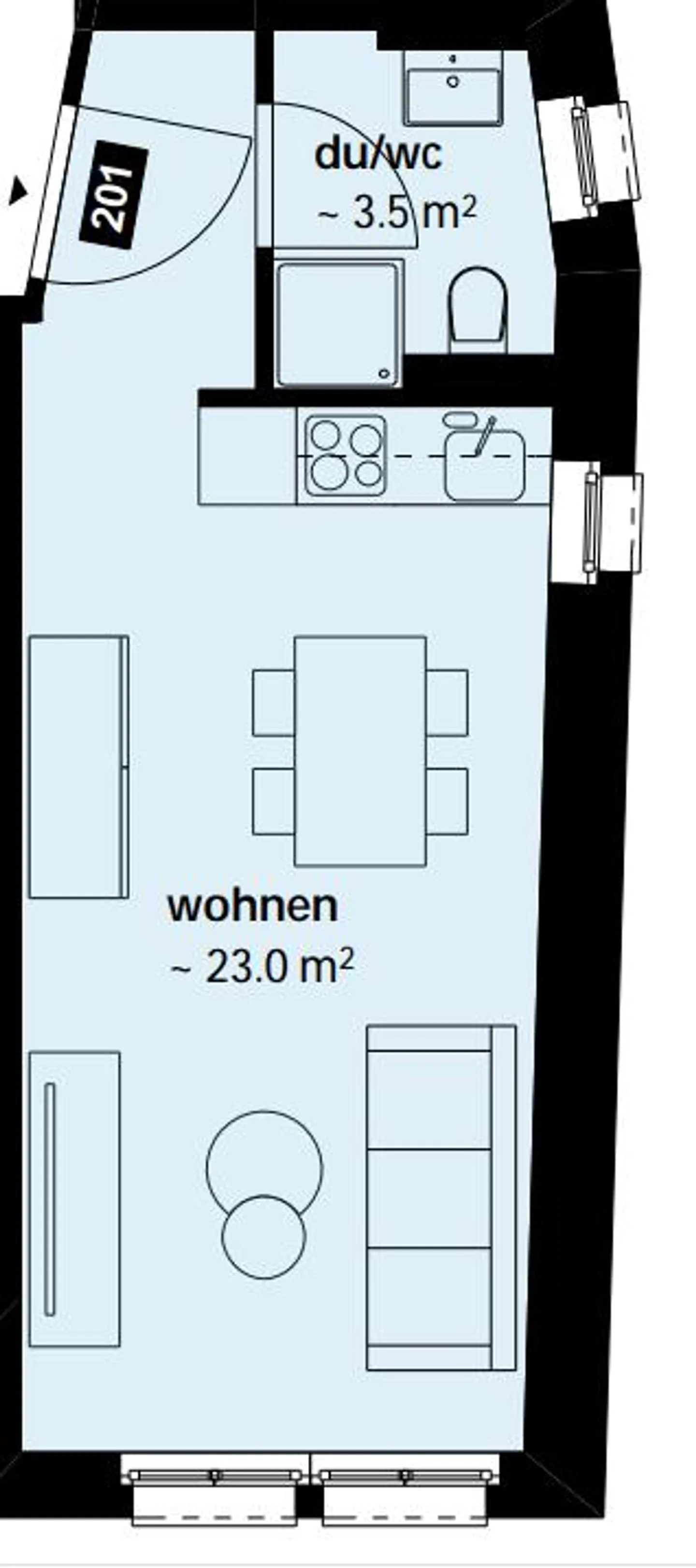 Modern 1.0 room apartment in the heart of St. Gallen for rent - Photo 6 of 6