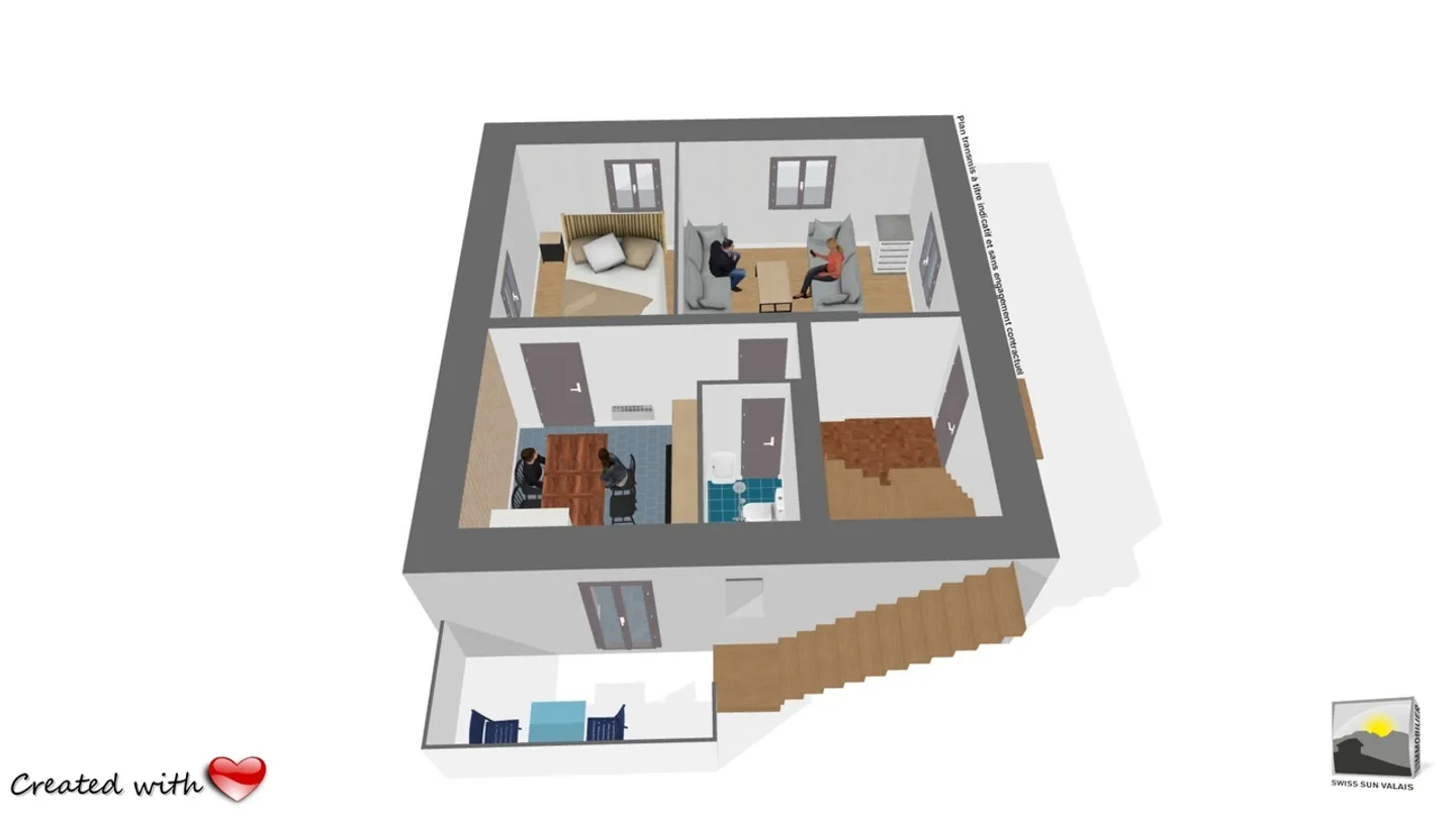 Val de Bagnes / CHAMPSEC, io sono "TINY": appartamento di 2,5 stanze di 42 m² in vendita in Vallese - Foto 11 di 17