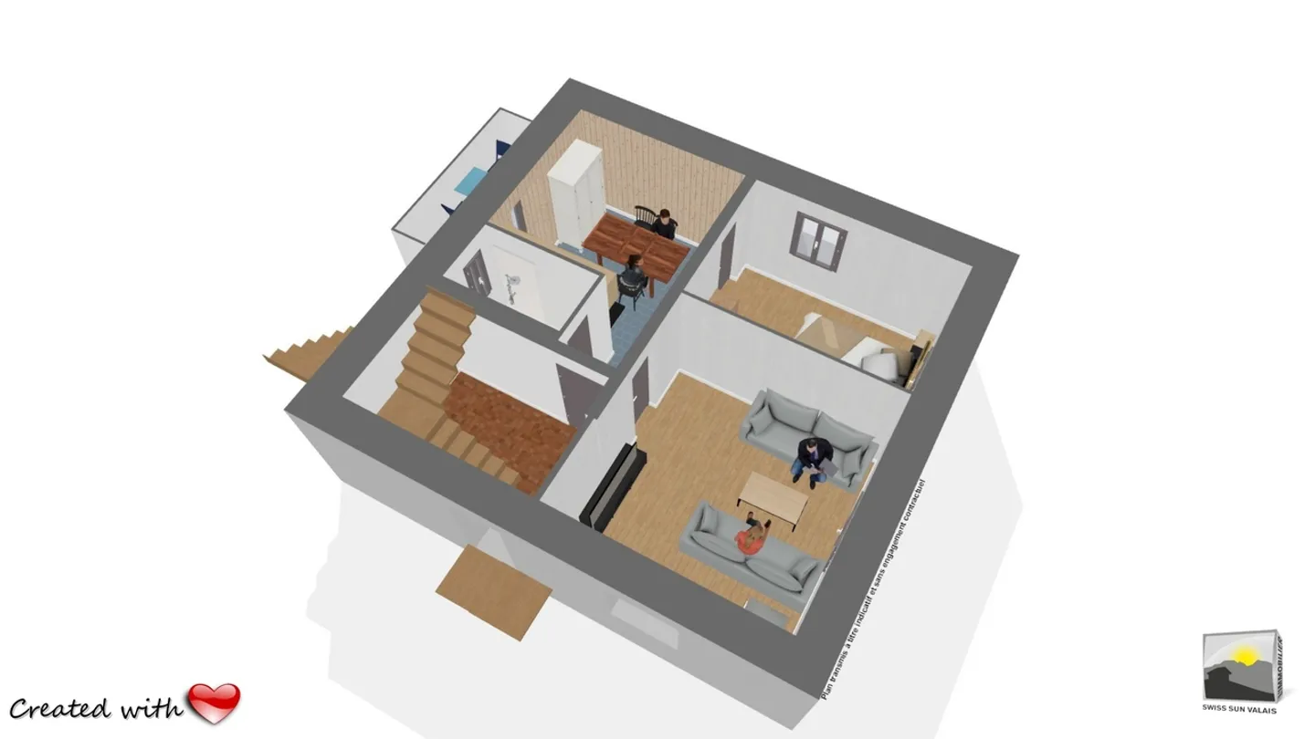 Val de Bagnes / CHAMPSEC, io sono "TINY": appartamento di 2,5 stanze di 42 m² in vendita in Vallese - Foto 12 di 17