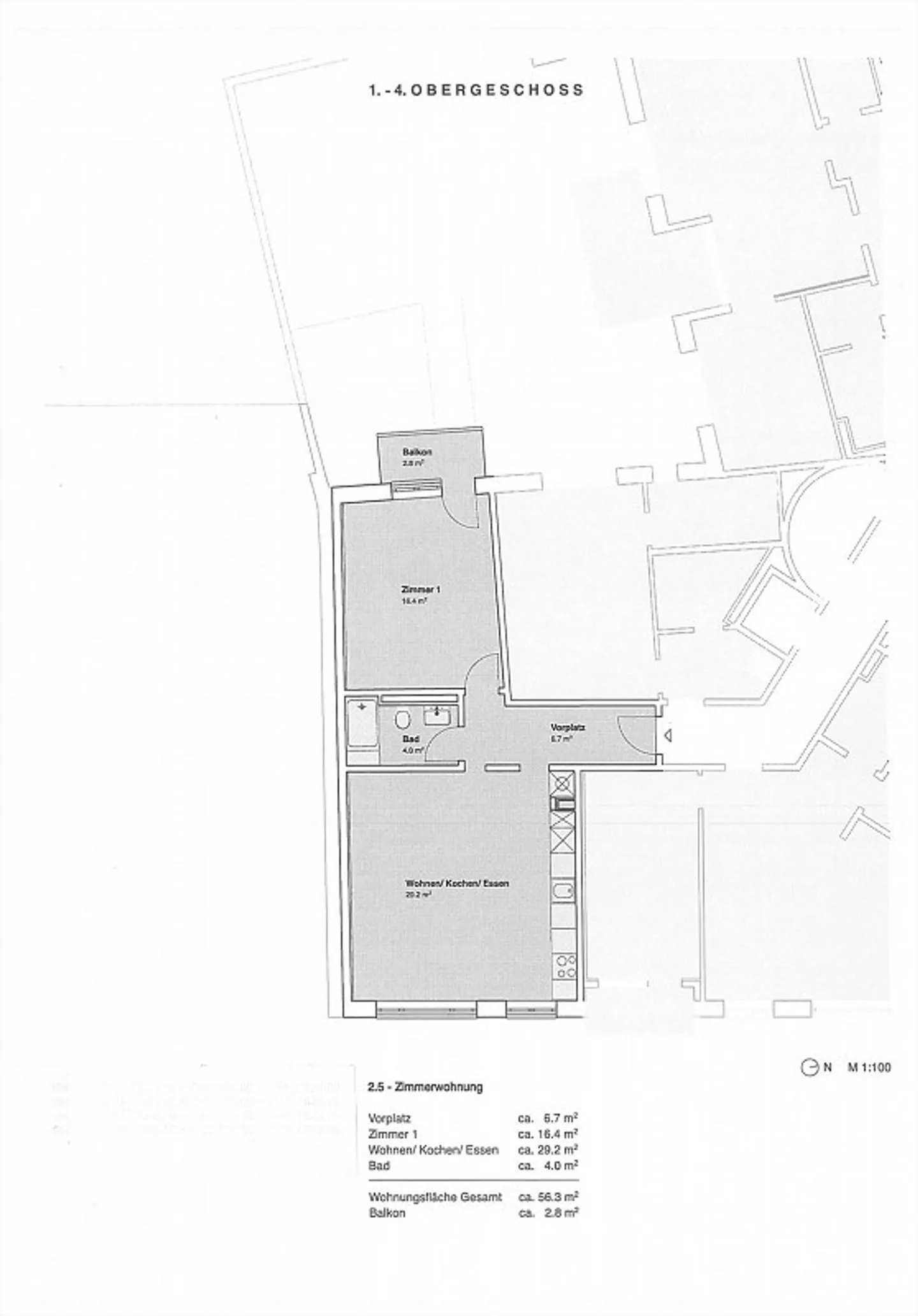 Renovated 2.5-room apartment close to the city center and yet in the green - Photo 5 of 5