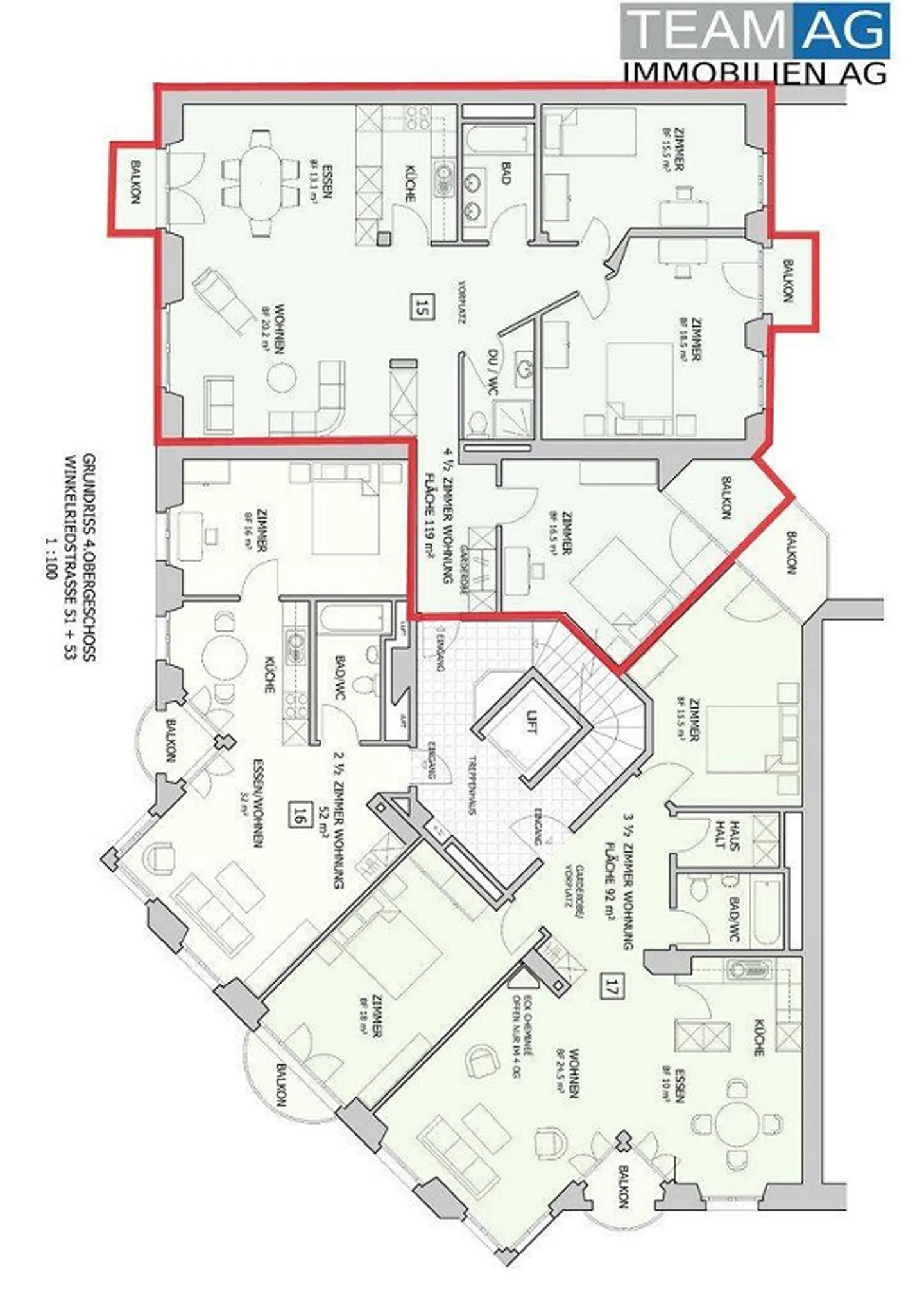 Belle appartement de 4.5 pièces en ville dans le quartier Neustadt à Lucerne - Photo 15 sur 15