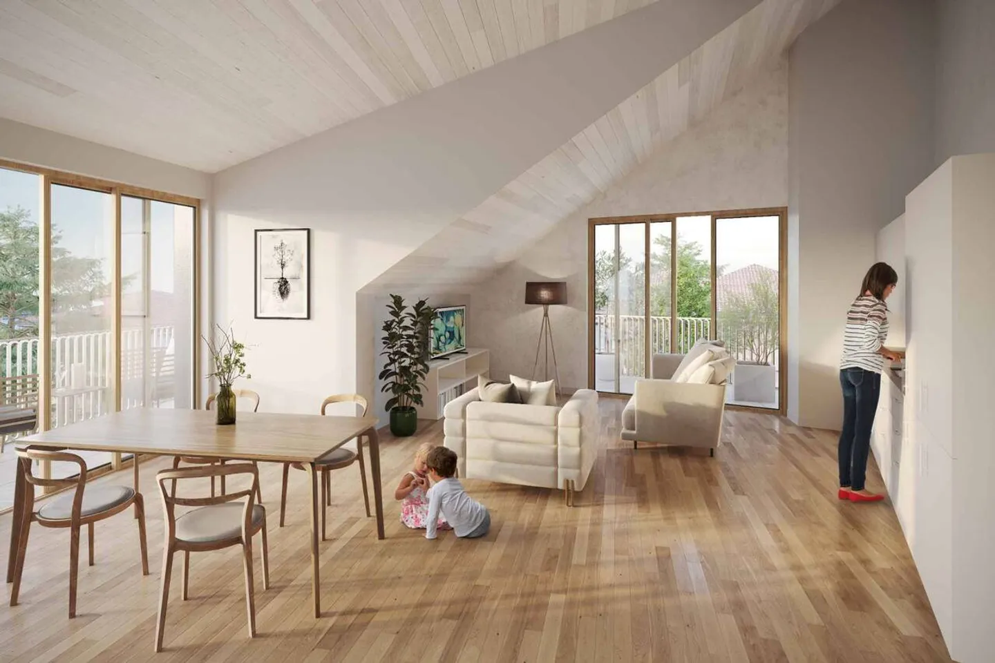 NEUE 4,5-Zimmer-Wohnung im 1. Stock mit geräumigem Balkon und privatem Garten - Foto 4 von 6