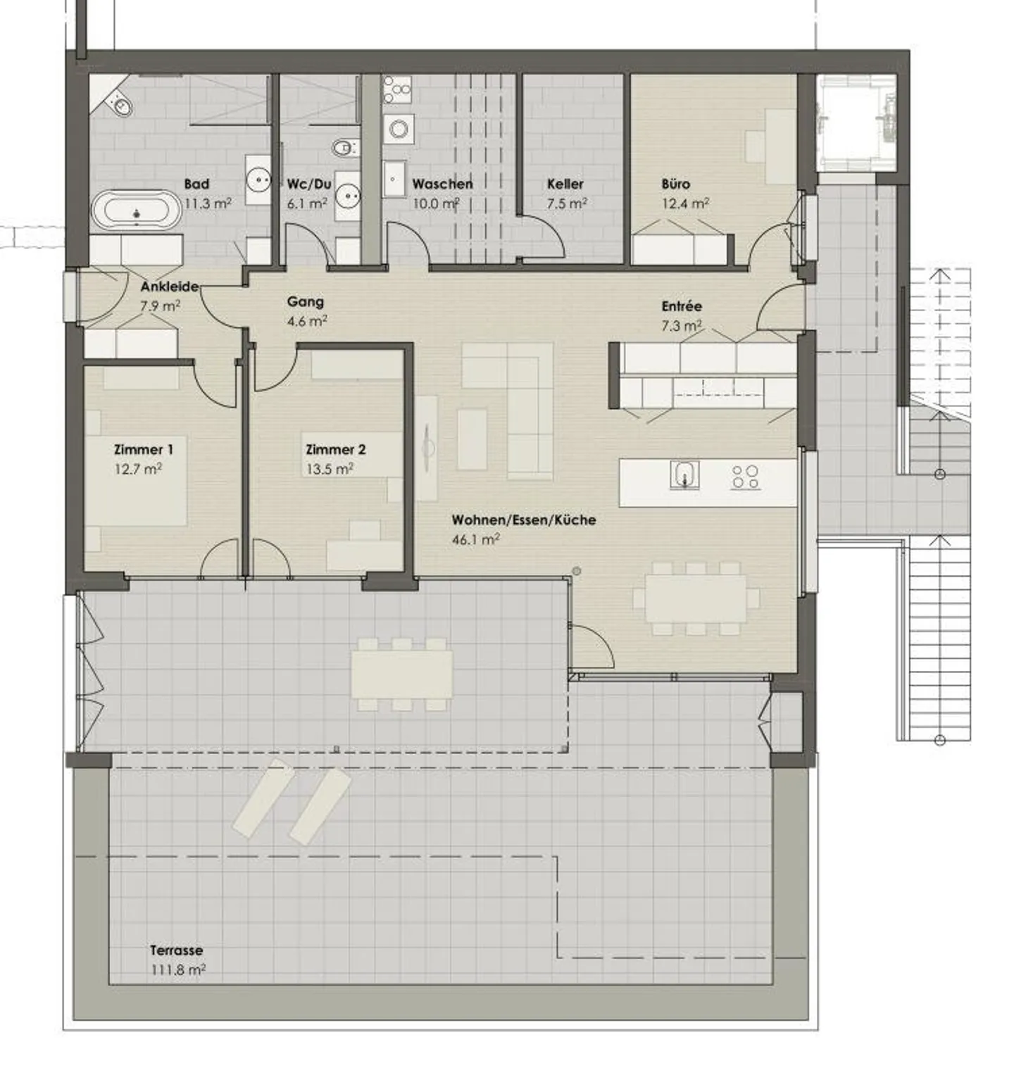 Appartamento con terrazza di 4,5 stanze - Foto 10 di 11