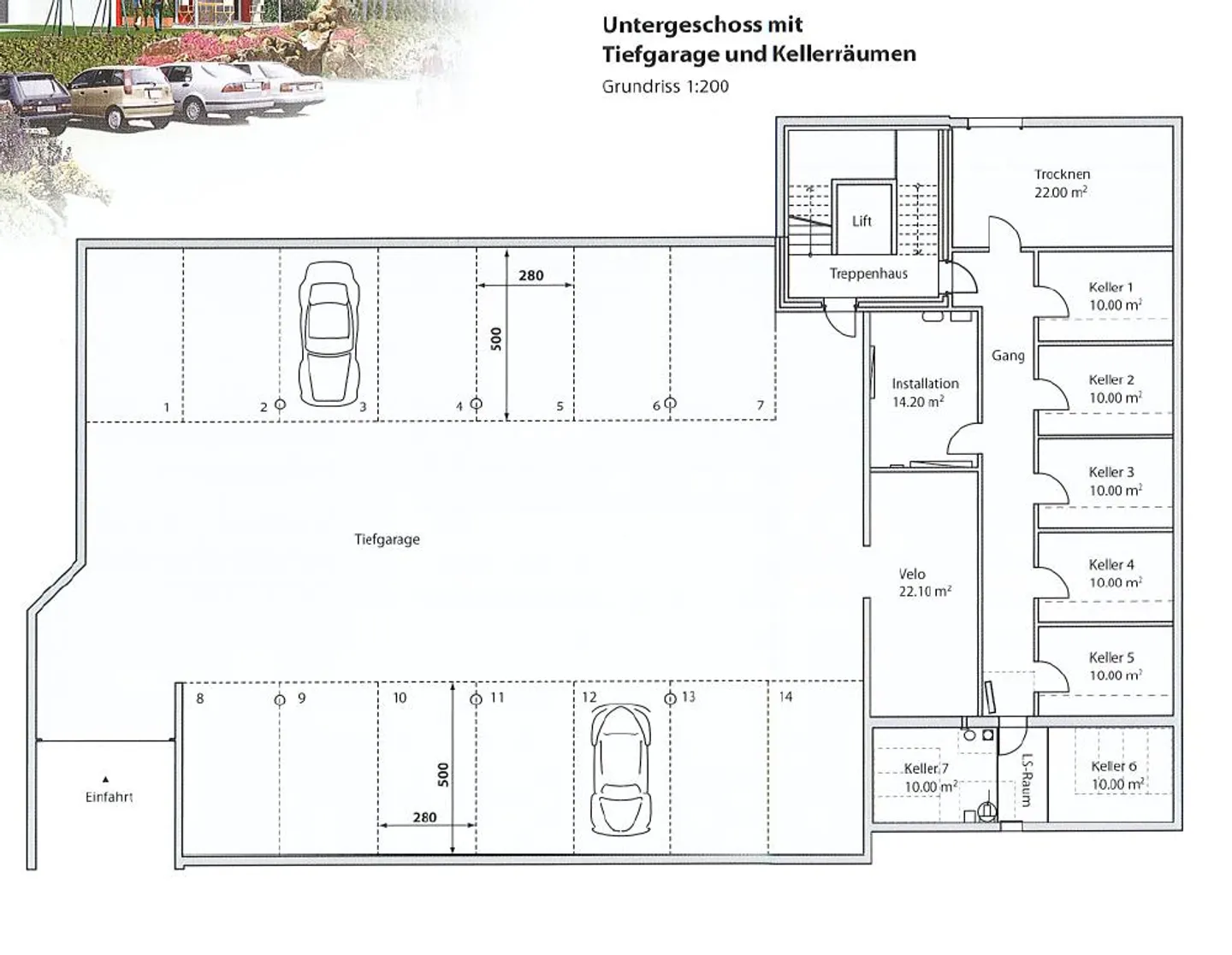 Spacious underground parking space - Photo 6 of 6