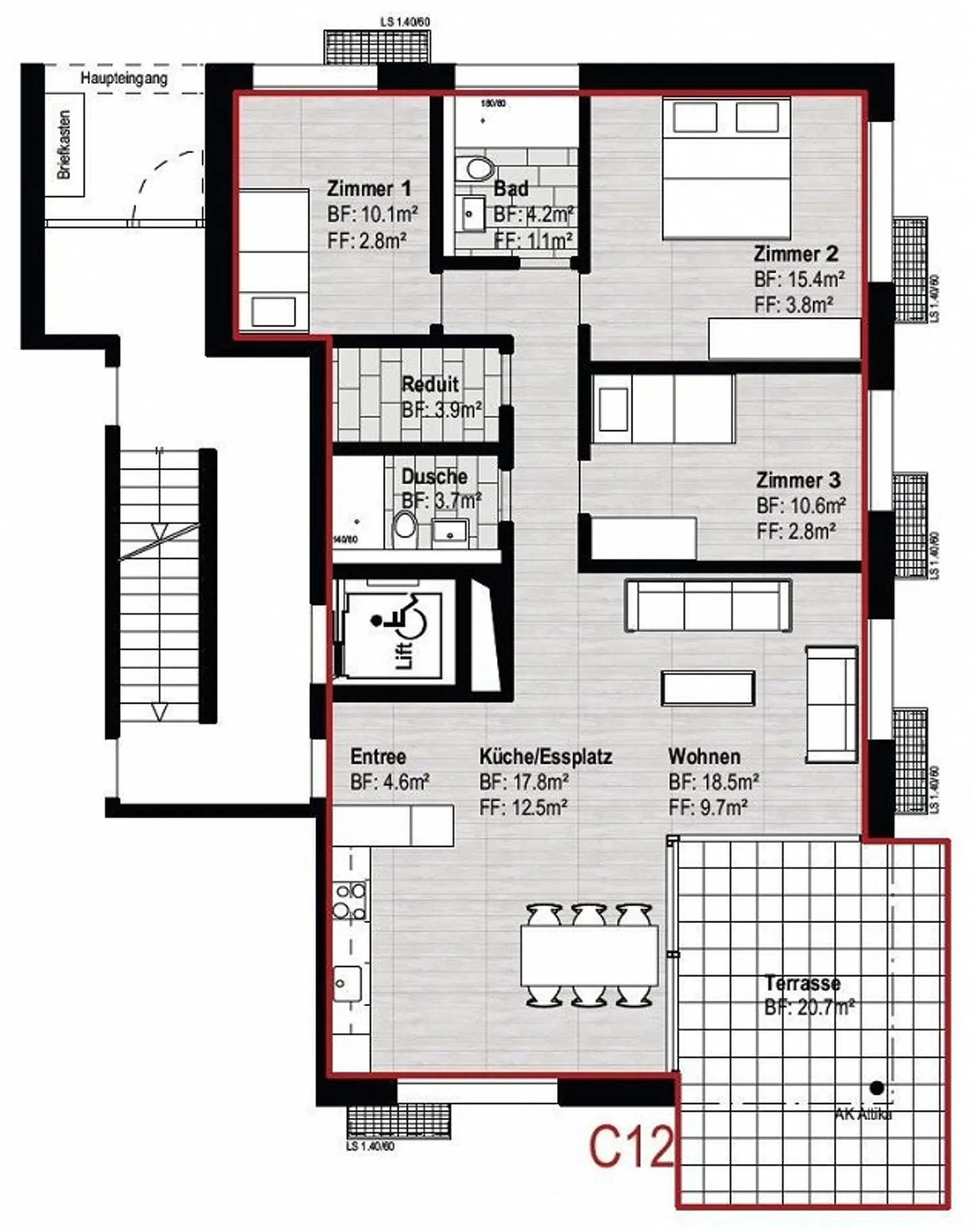 4.5-room apartment of 94 m² in beautiful Seeland - Photo 12 of 12