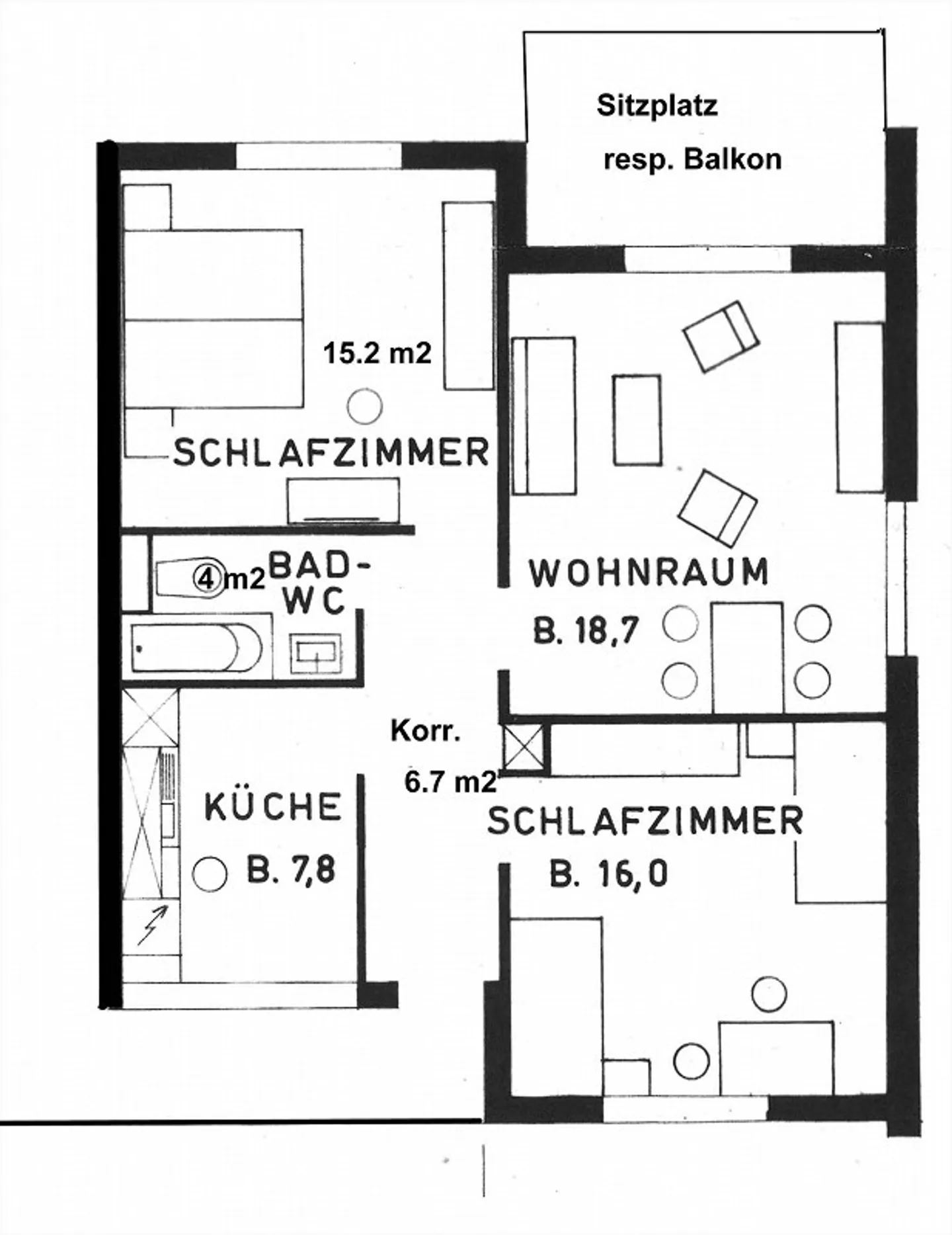 Old but proven. Cozy 3-room apartment in Kloten! - Photo 7 of 7