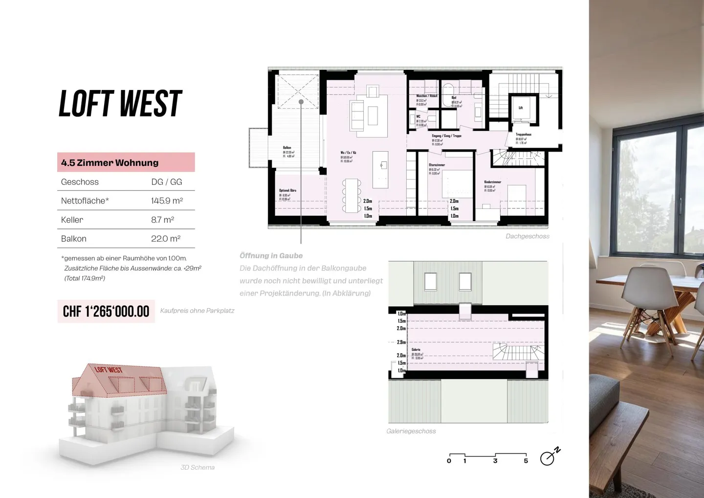 LAST APARTMENTS Exclusive 4.5-room loft apartment West - Photo 4 of 8