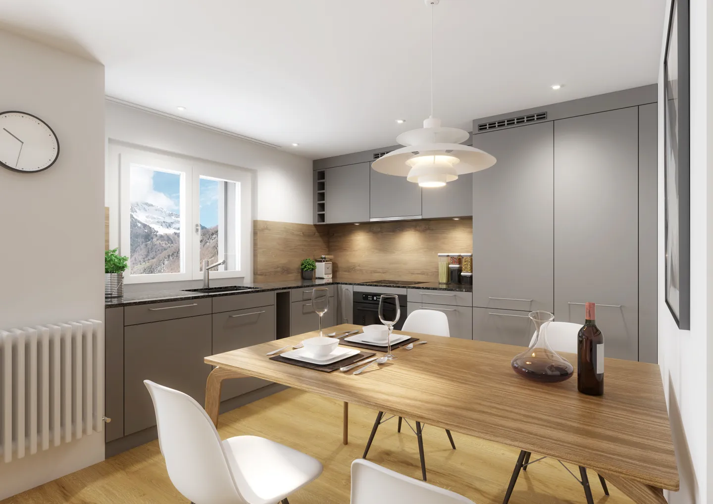 Appartement 4 pièces entièrement rénové avec une vue imprenable sur les montagnes - Photo 3 sur 4