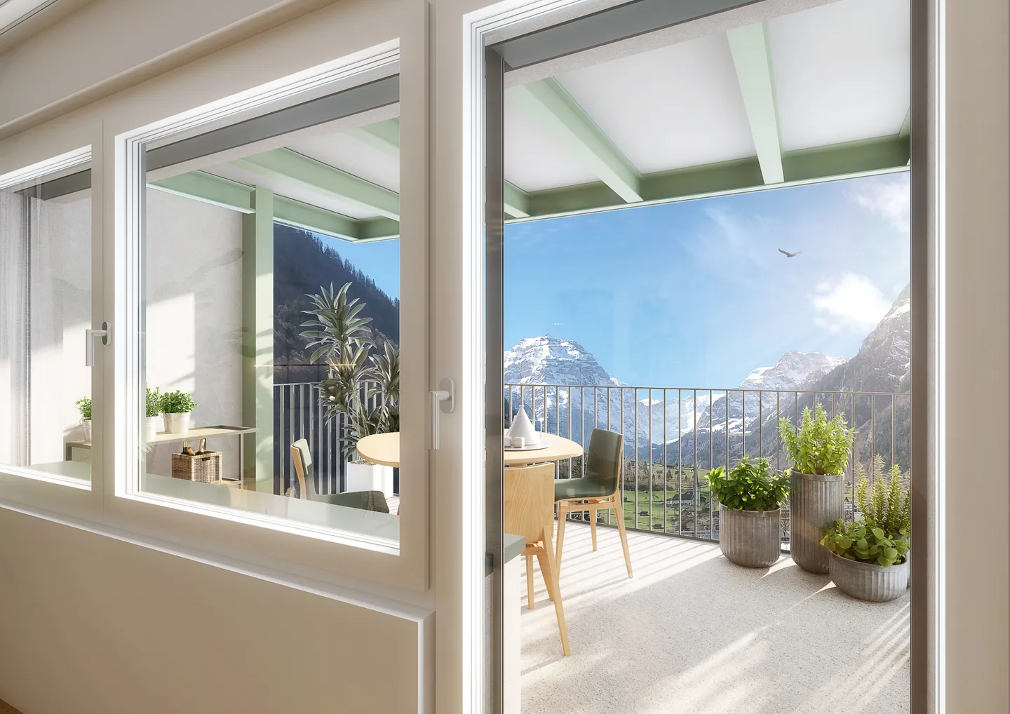 Appartement 4 pièces entièrement rénové avec une vue imprenable sur les montagnes - Photo 2 sur 4