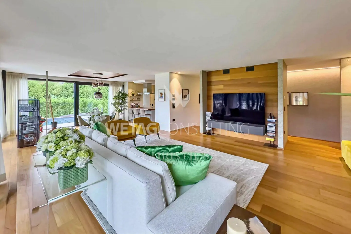 Moderne Design-Villa mit Pool zu verkaufen in Lugano-Sessa, eingebettet im Grünen - Foto 3 von 10