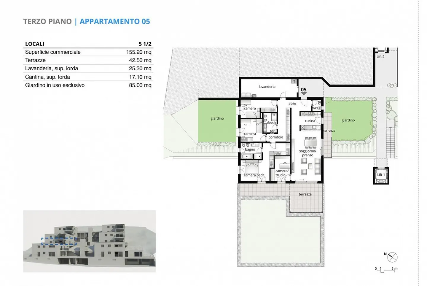 Large 5.5-room apartment with garden in new residence in Mendrisio - Photo 9 of 10