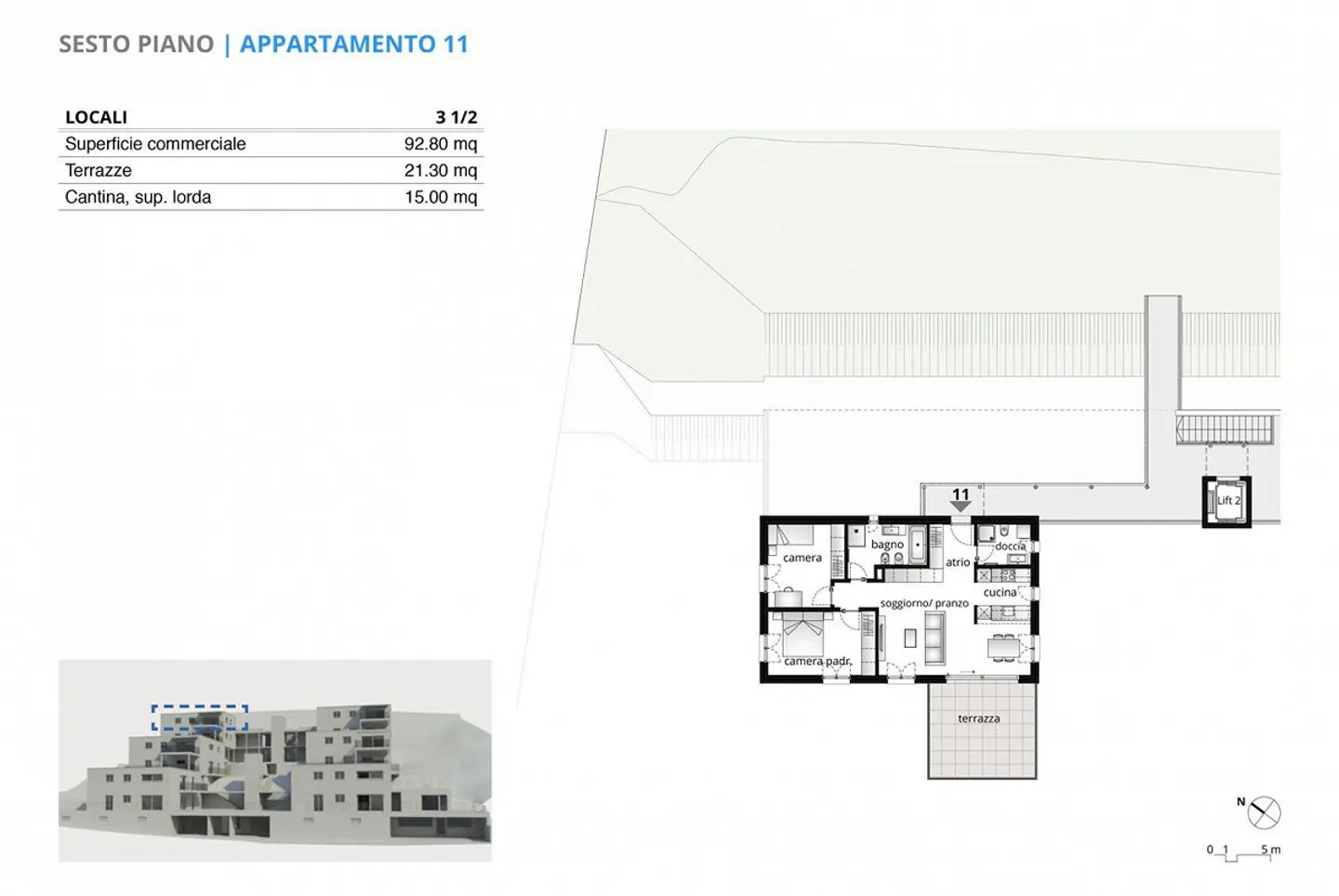 Moderne 3.5-Zimmer-Dachwohnung in neuer Residenz in Mendrisio - Foto 10 von 11