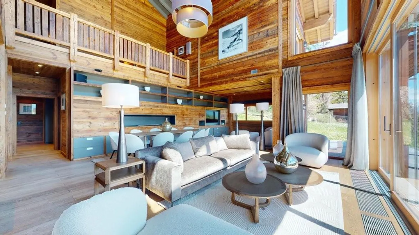 Crans - Chalet de haut standing avec vue imprenable sur les Alpes - Foto 3 von 12
