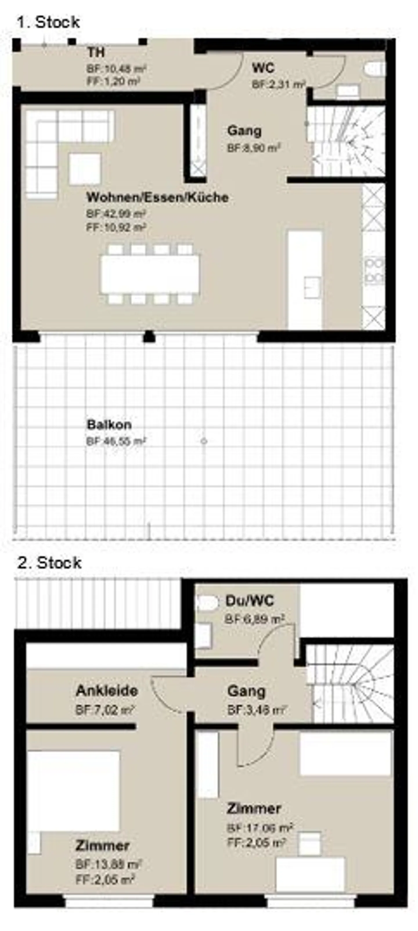 3.5 Zimmer Maisonette-Wohnung - Foto 13 von 13
