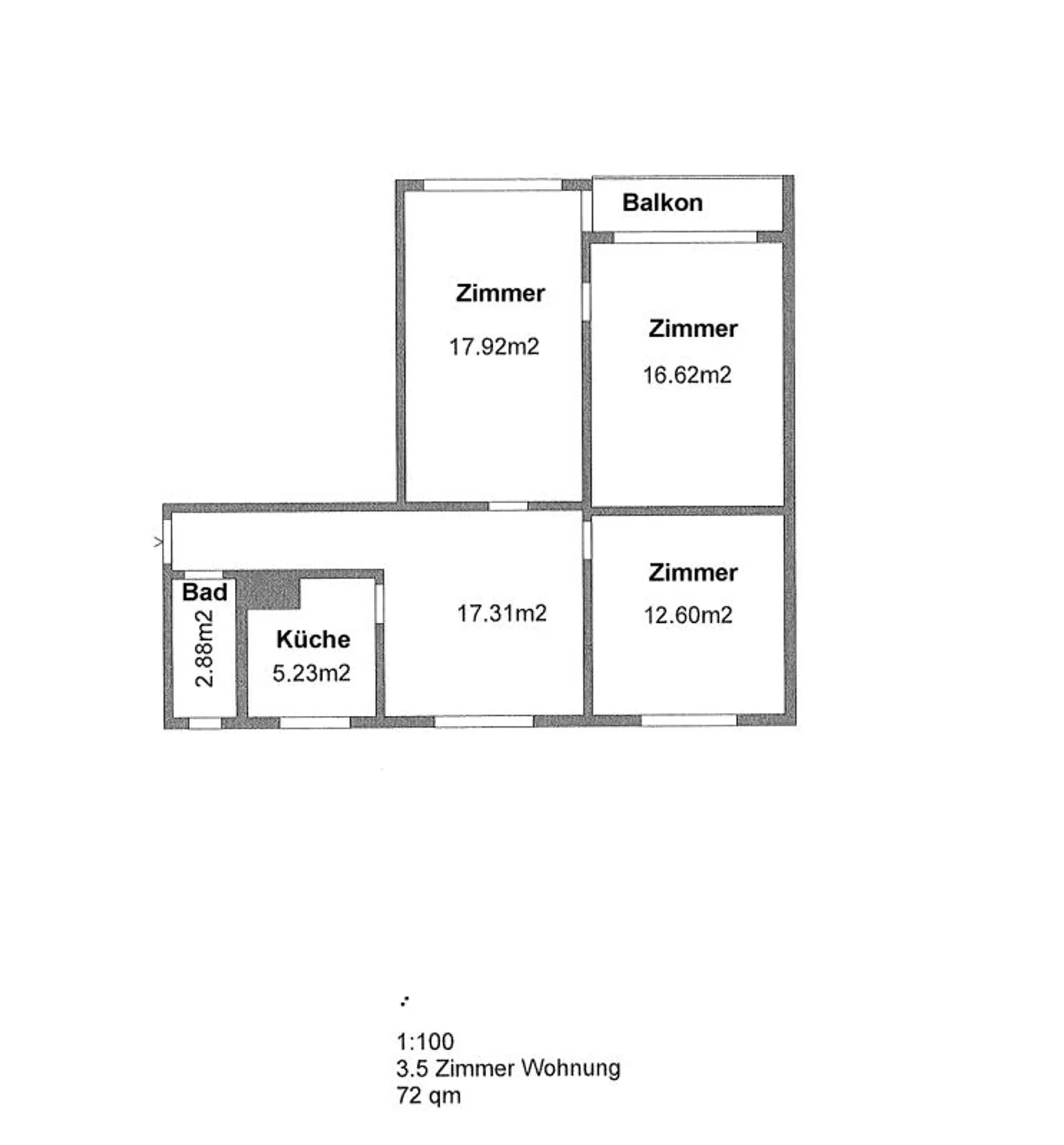 Helle teilweise renovierte Wohnung mit Balkon - Foto 11 von 12