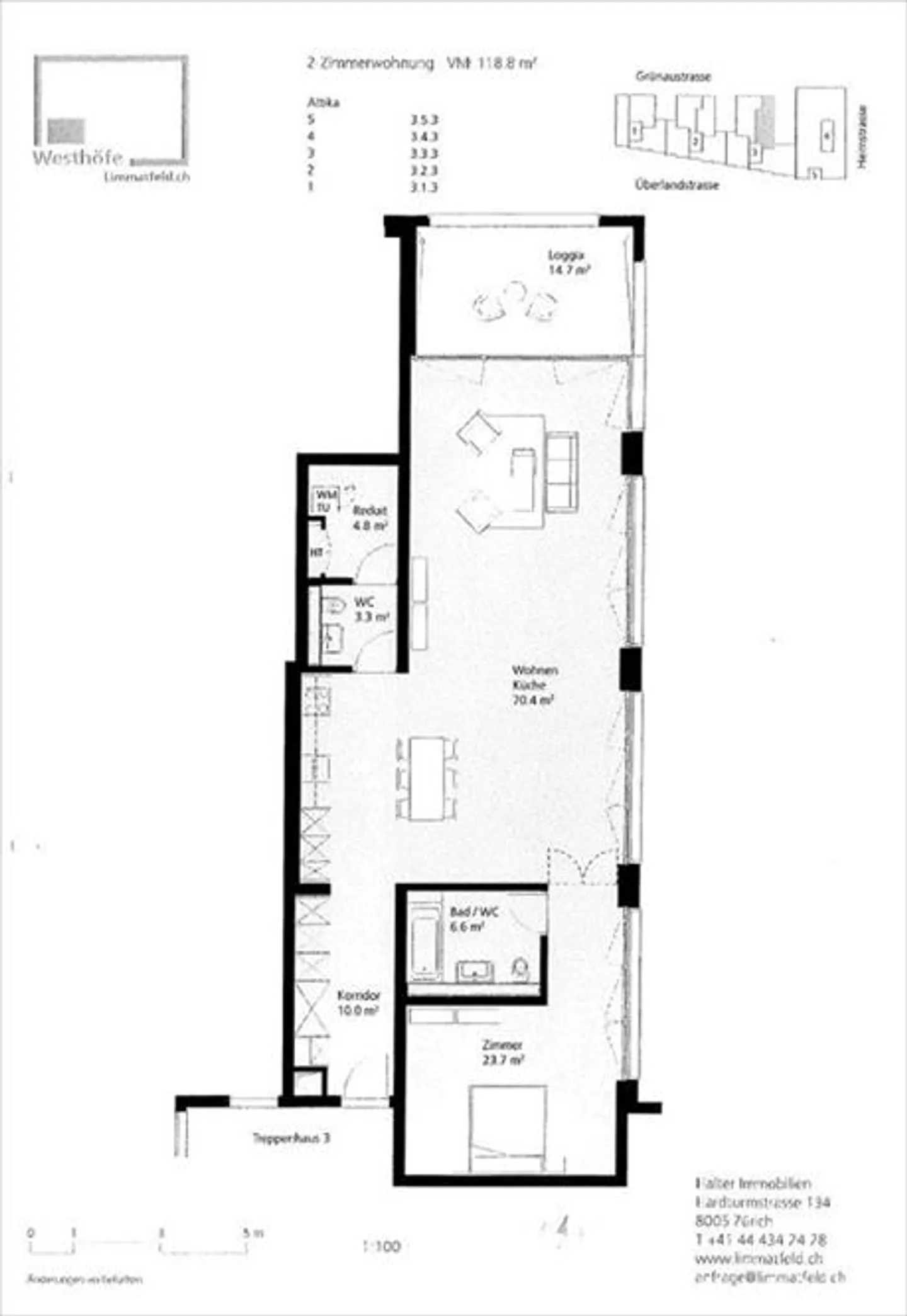 Stylische Loftwohnung in Dietikon - Foto 6 von 6