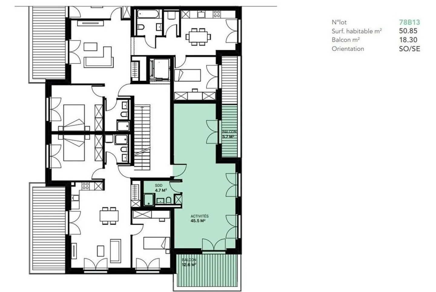 Nuovo ufficio di 51 m2 arredato con due terrazze - Foto 7 di 7