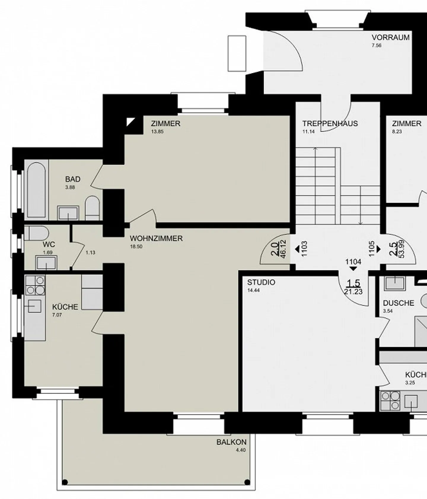 Zentrale Wohnung mit grossem Balkon zum Fluss "Landquart" - Foto 14 von 15