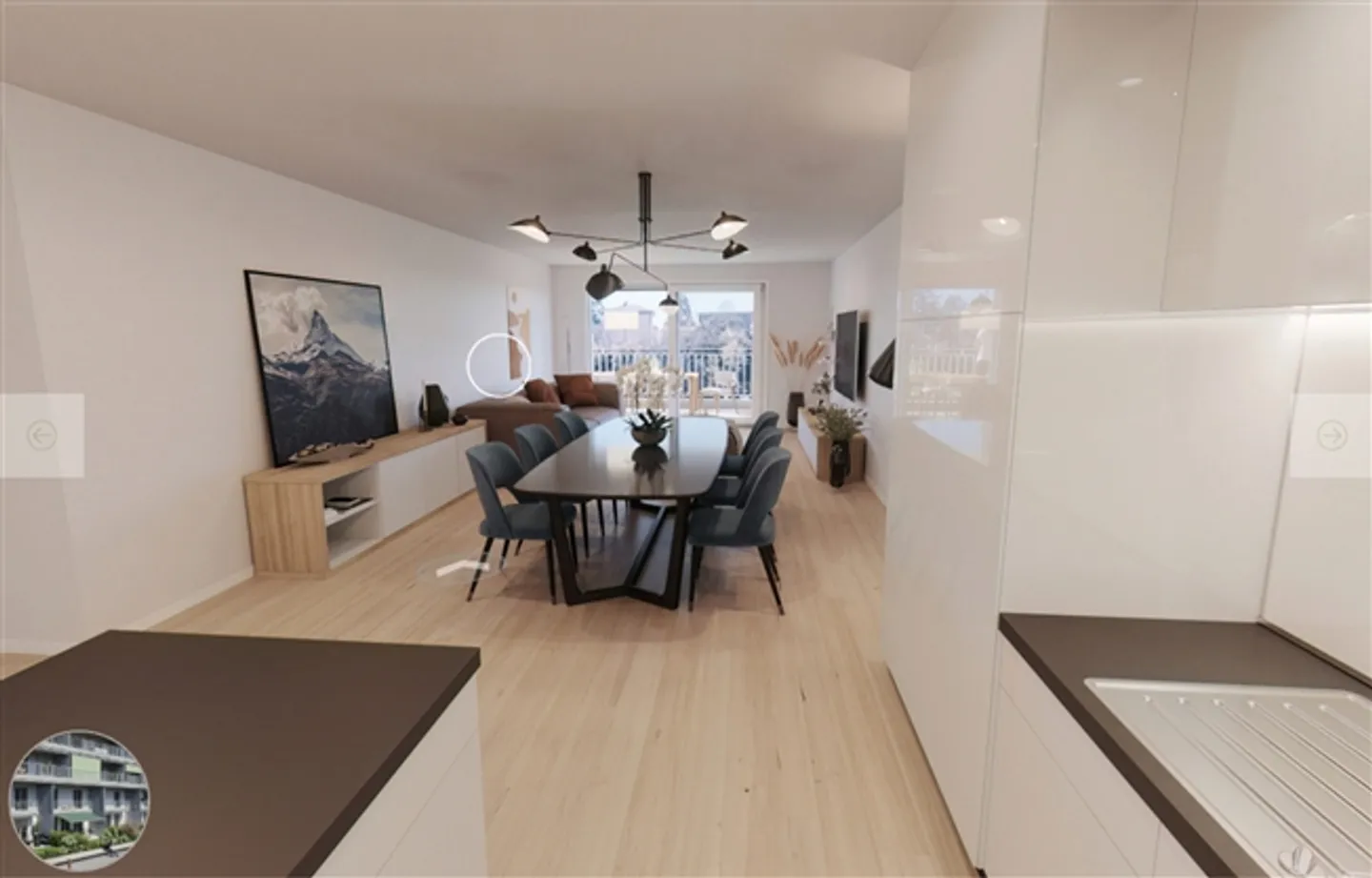 Spacious 4.5-room apartment with 52 m2 living room plus terrace - Photo 3 of 7
