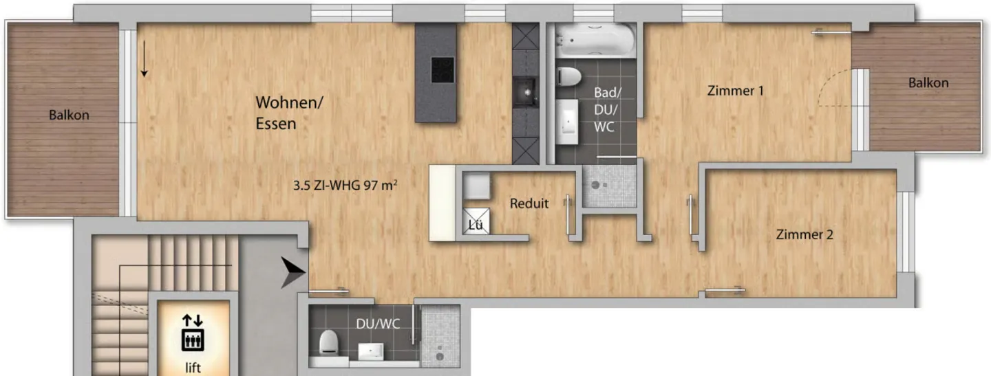 Améliorez votre vie ! Appartement 3½ pièces avec haut standard et de nombreux extras - Photo 5 sur 9