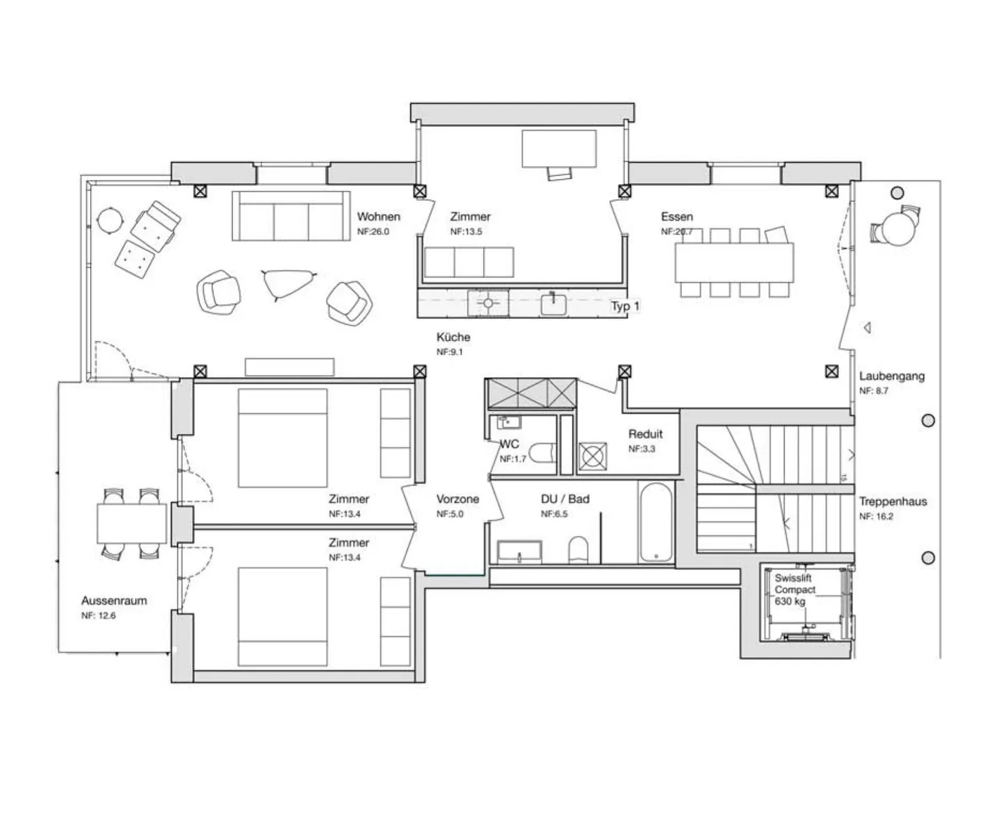 «Termen - Neubau/Erstbezug - 4.5 Zimmerwohnung zu vermieten» - Foto 2 von 2