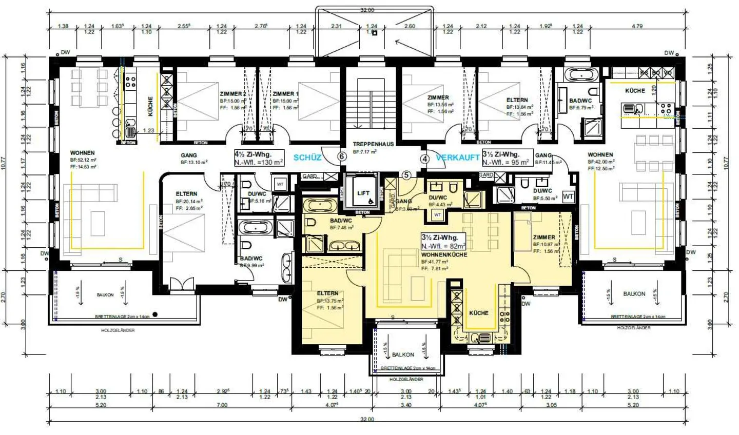 Zu verkaufen an der Bleichelistr. 5 im Bühler, bei Teufen: 3.5 Zimmer Erstbezugswohnung mit grosszügiger Einteilung im 1.OG. - Foto 9 von 17