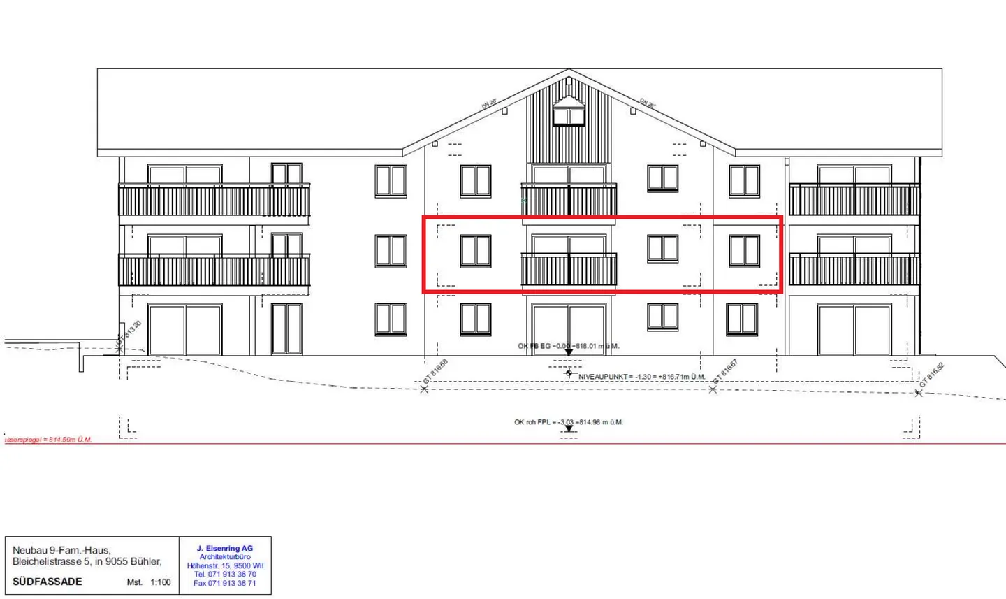 Zu verkaufen an der Bleichelistr. 5 im Bühler, bei Teufen: 3.5 Zimmer Erstbezugswohnung mit grosszügiger Einteilung im 1.OG. - Foto 15 von 17