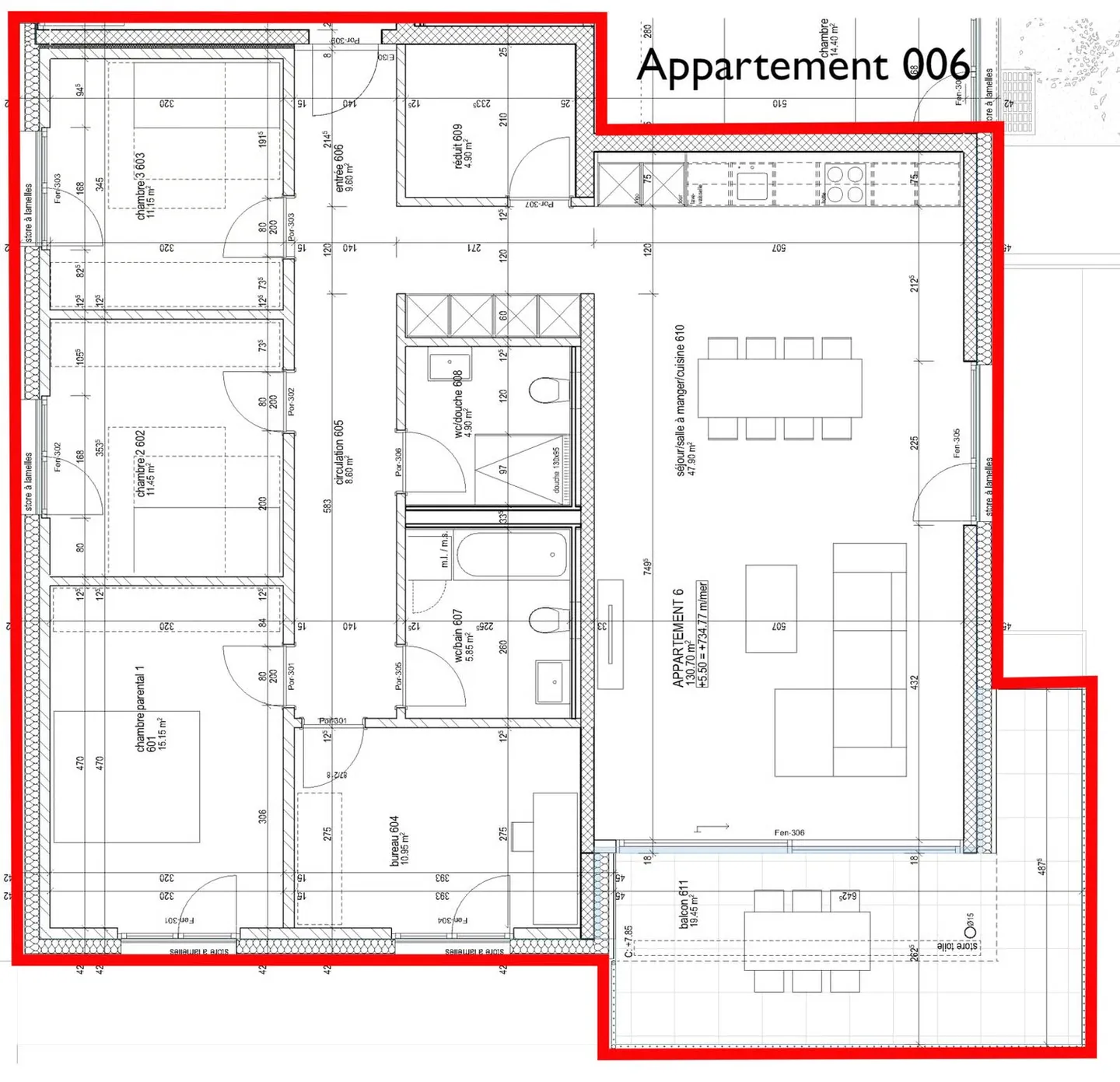 Spacious 5.5 rooms with covered balcony facing southwest - Photo 7 of 13
