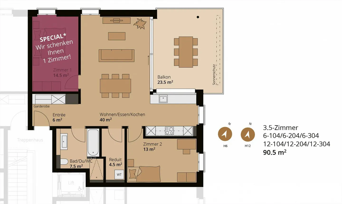 Moderne Wohnung in Reinach AG - Foto 1 von 8