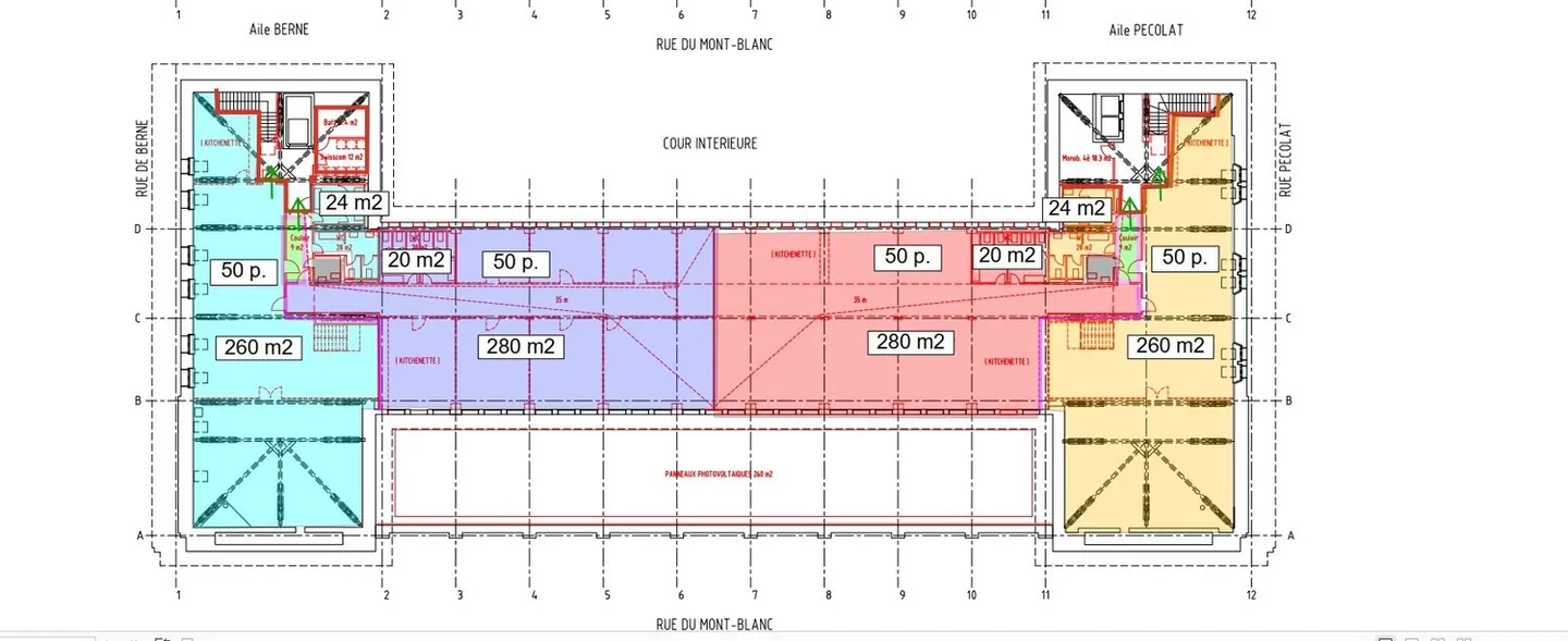 Spazi commerciali e amministrativi di 1'168 m2 al 5° piano a Ginevra in affitto - Foto 1 di 6
