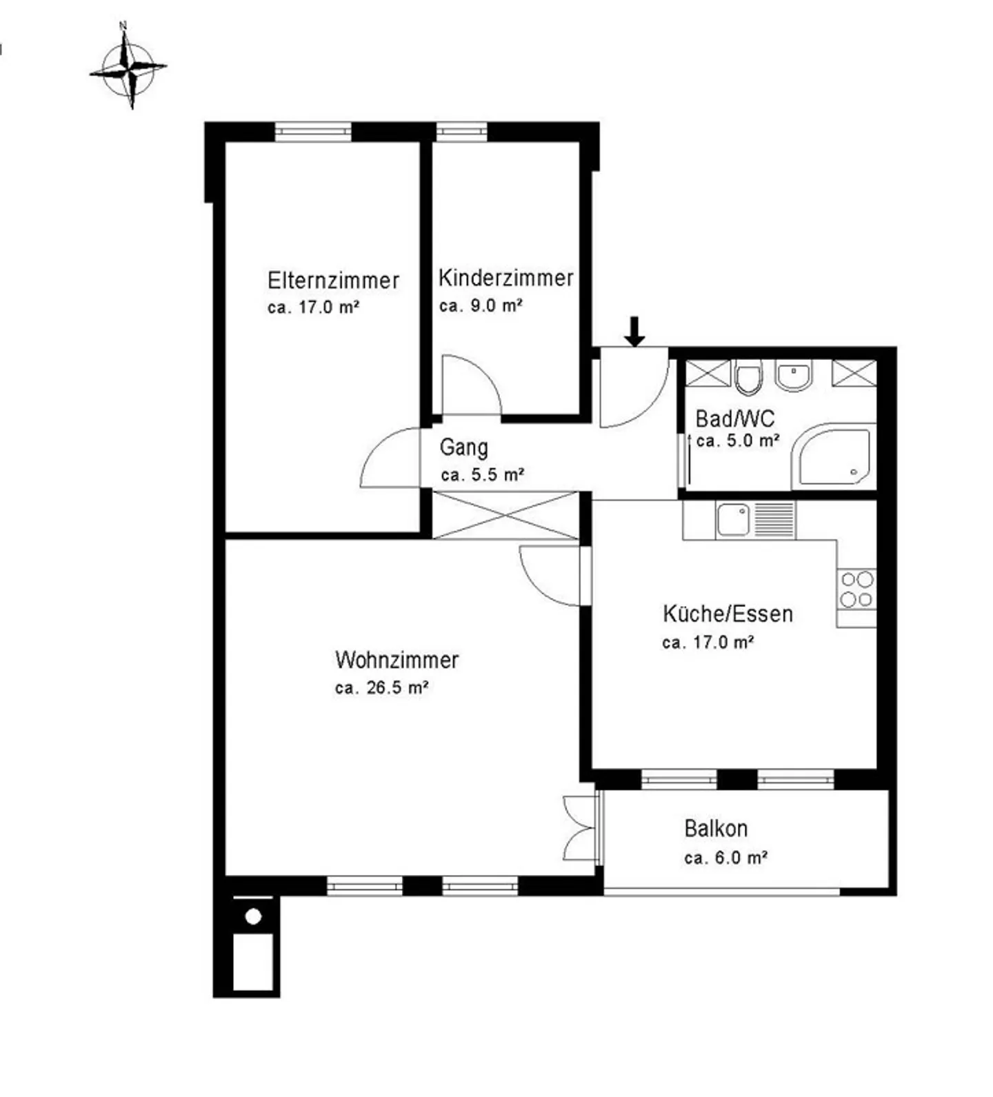 Stylishly renovated 3.5-room apartment with whirlpool bathtub - Photo 14 of 14