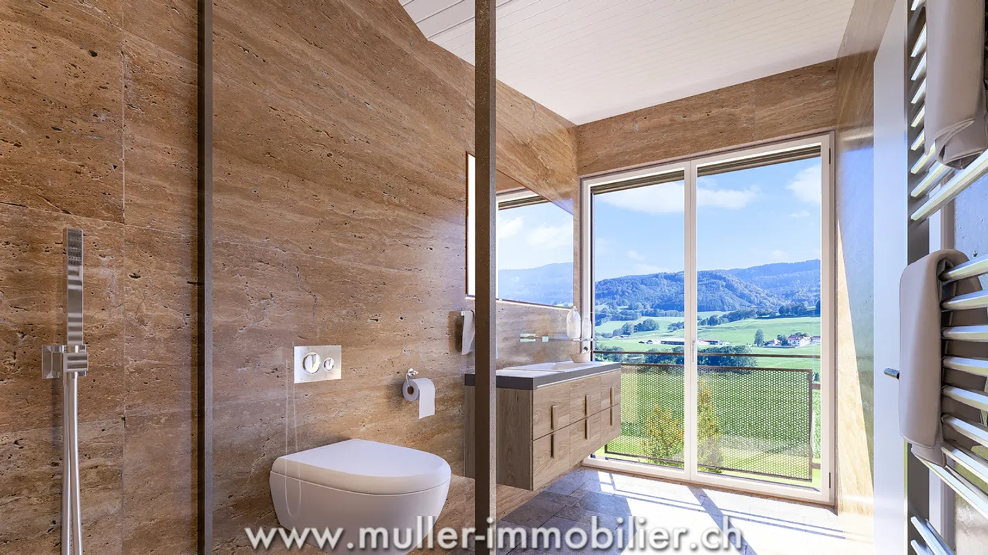 Prächtige Holzvilla mit Blick auf die Préalpes - Foto 9 von 10