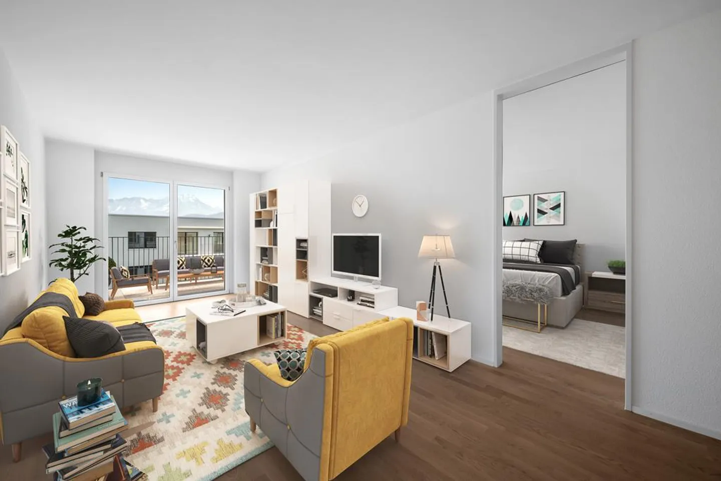 Grosse 2.5 Zimmer Wohnung mit Blick auf Bergpanorama - Foto 3 von 8