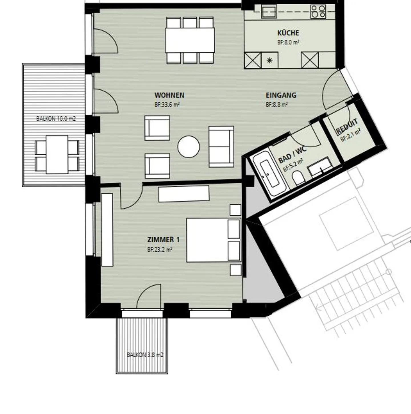 Ampio appartamento di 2,5 stanze in stile loft nel cuore di Laupen - Foto 8 di 8