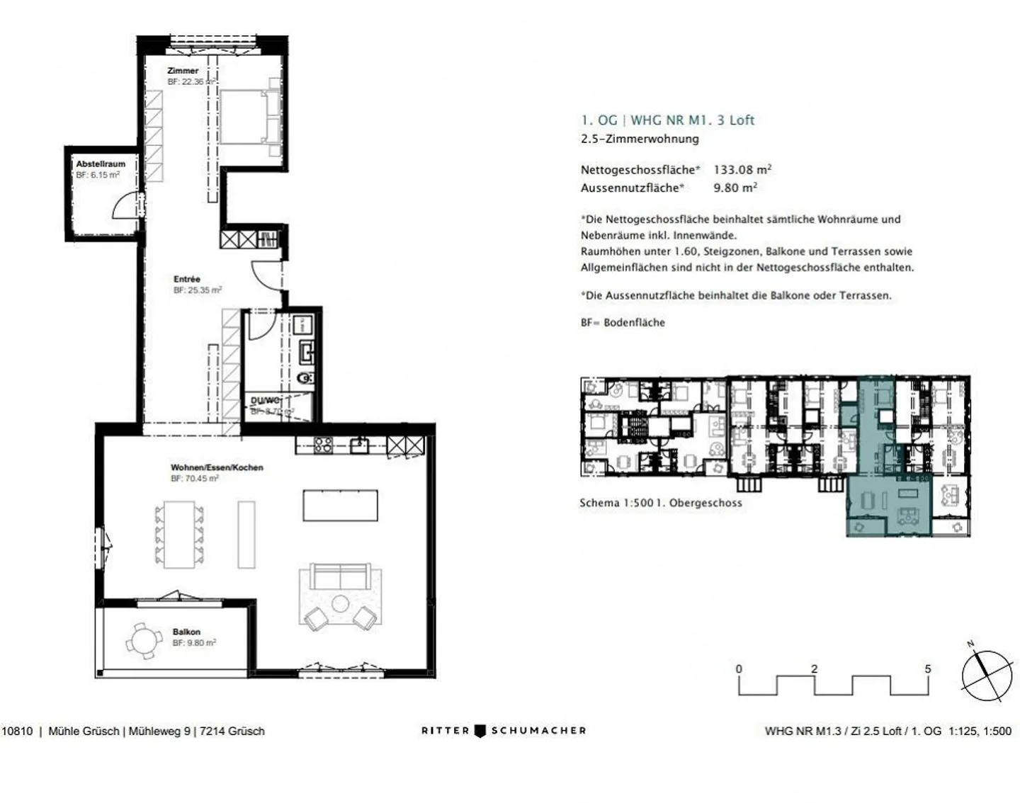 Appartement en loft de 133 m2 dans la Mühle Grüsch - Photo 8 sur 10
